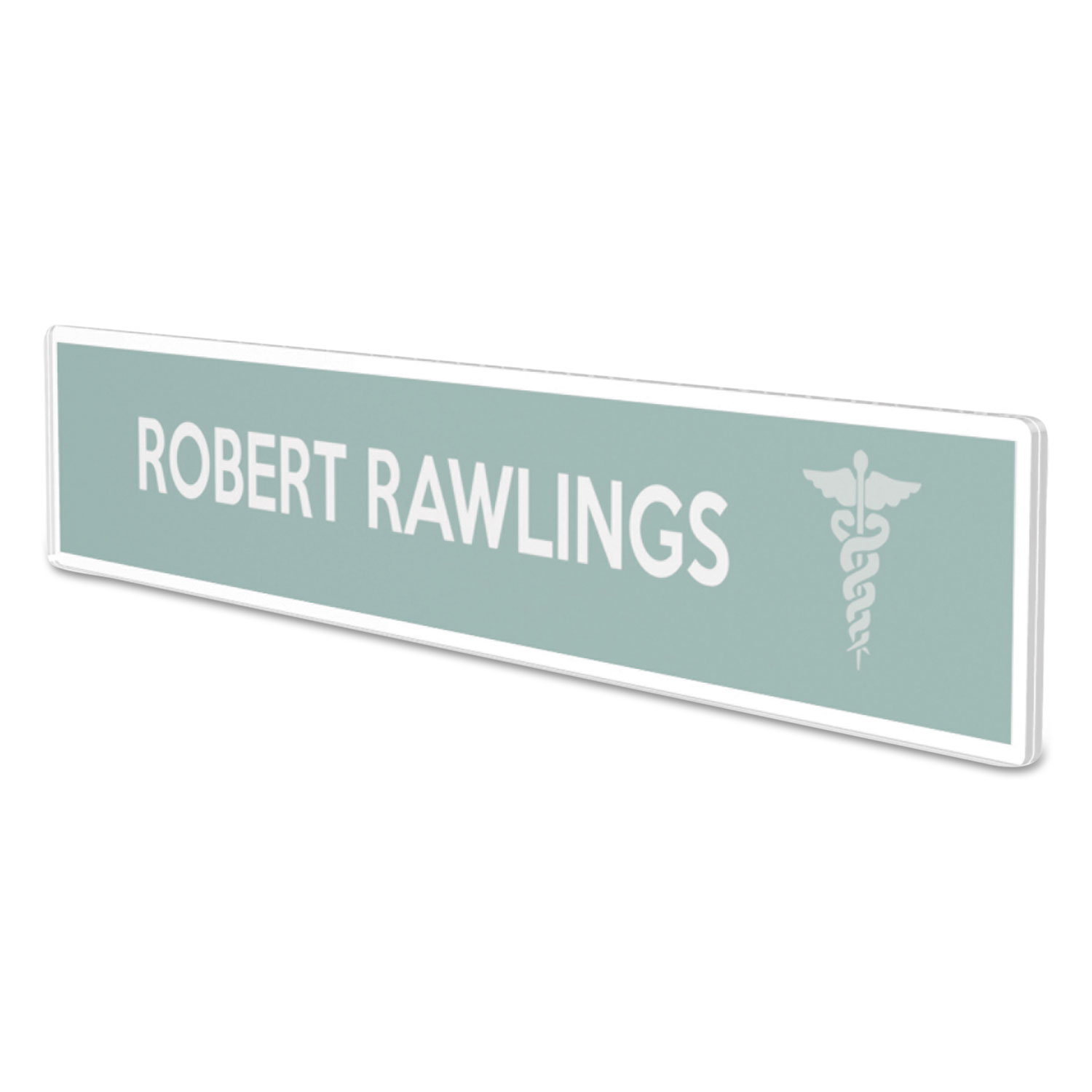 Superior Image Cubicle Nameplate Sign Holder, 8 1/2 x 2 Insert, Clear