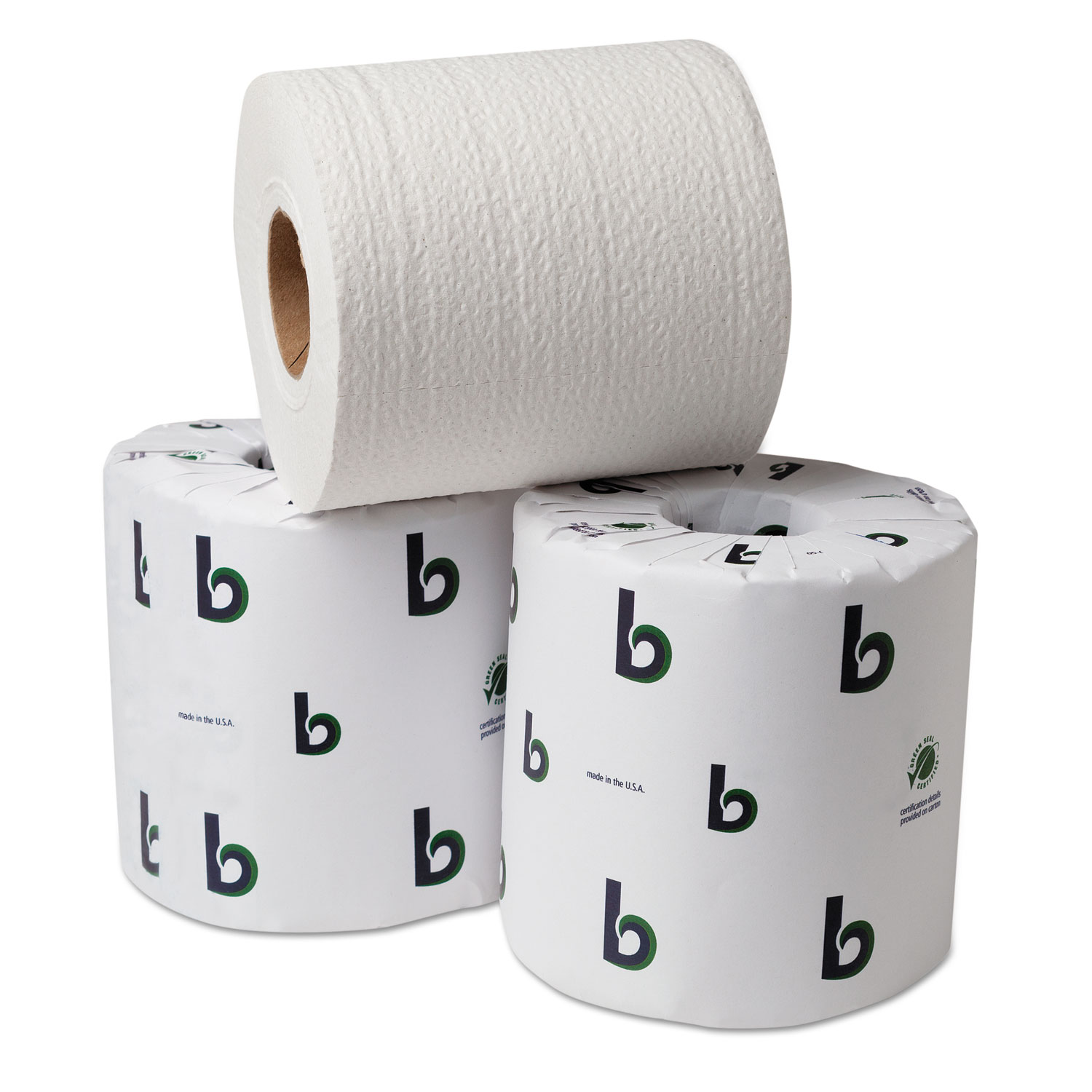 Boardwalk Green Bathroom Tissue, 2-Ply, White, 500 Sheets/Roll, 96 Rolls/Carton