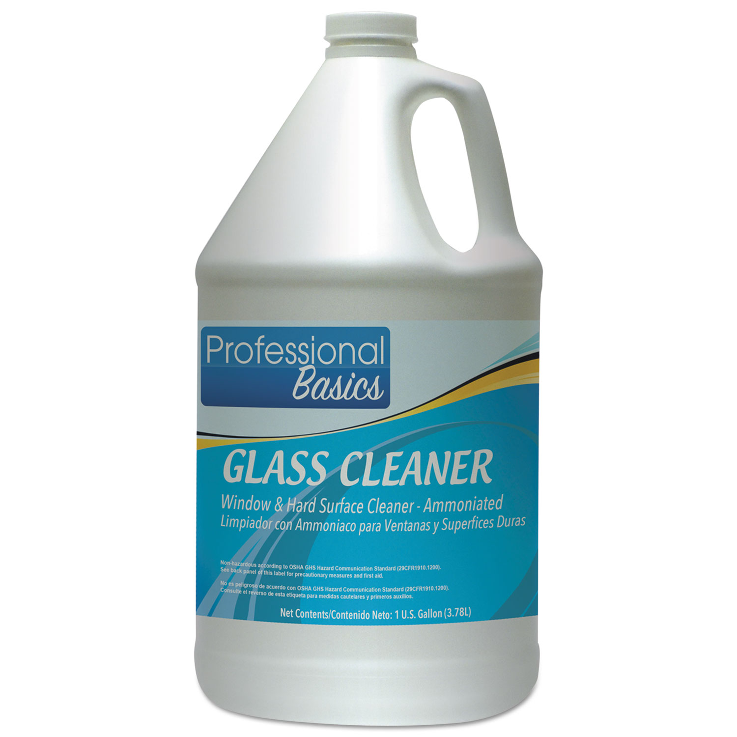Professional Basics Glass Cleaner, 1 gal Bottle, 4/Carton