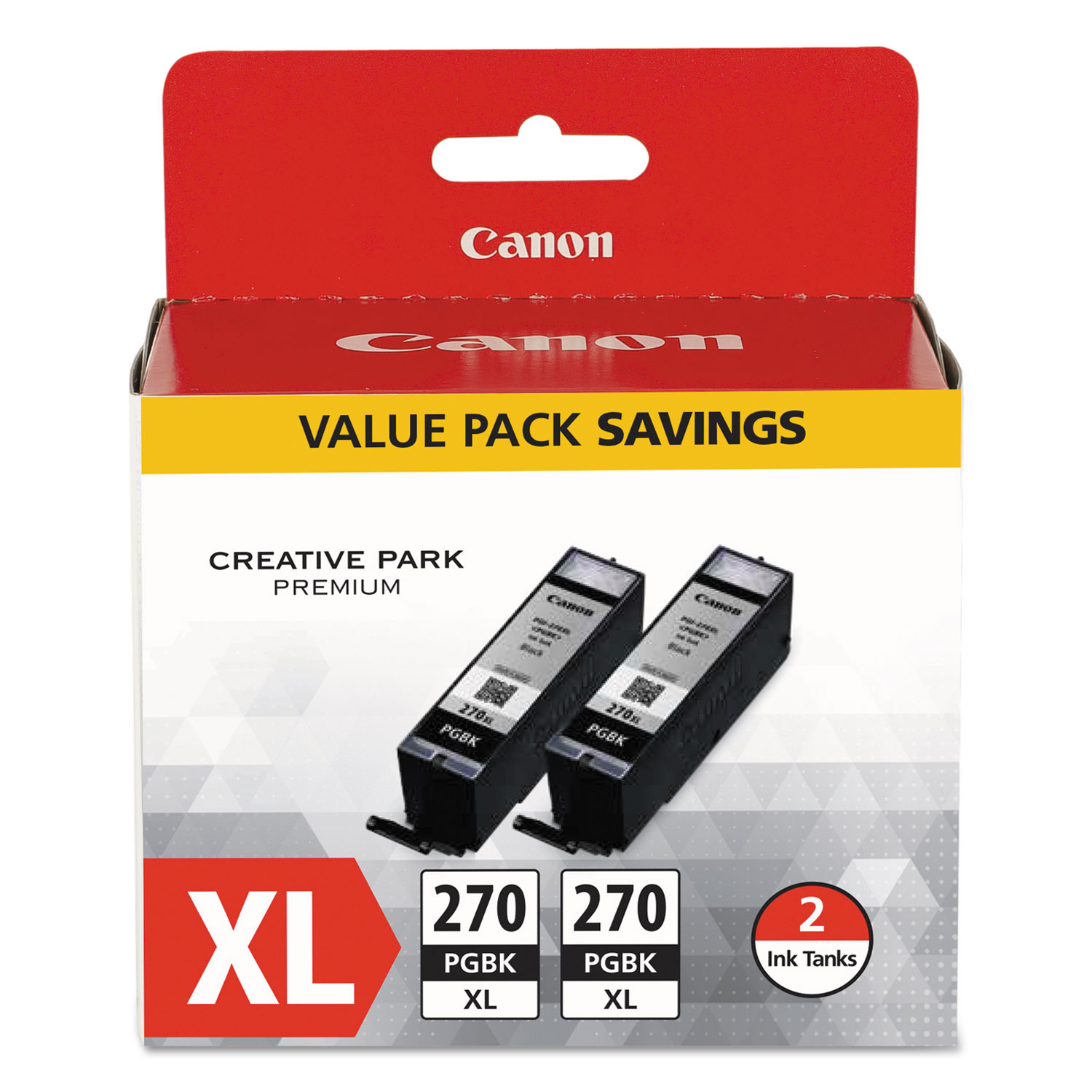  Canon 0319C005 0319C005 (PGI-270XL) High-Yield Ink, Black, 2/PK (CNM0319C005) 