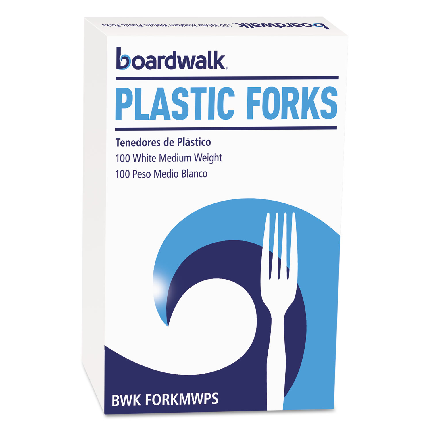  Boardwalk BWK FORKMWPS Mediumweight Polystyrene Cutlery, Fork, White, 100/Box (BWKFORKMWPSBX) 
