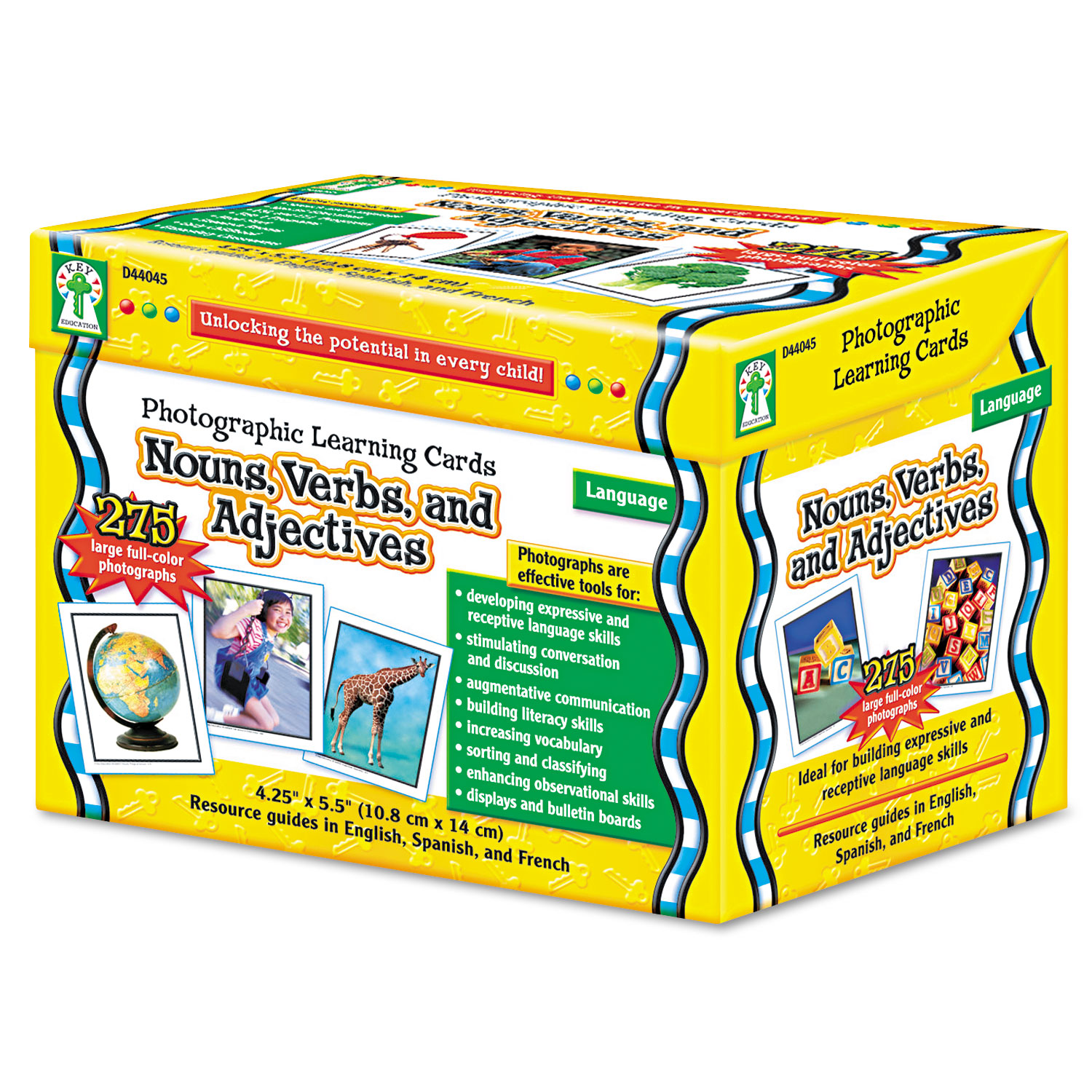 Photographic Learning Cards Boxed Set, Nouns/Verbs/Adjectives, Grades K-5