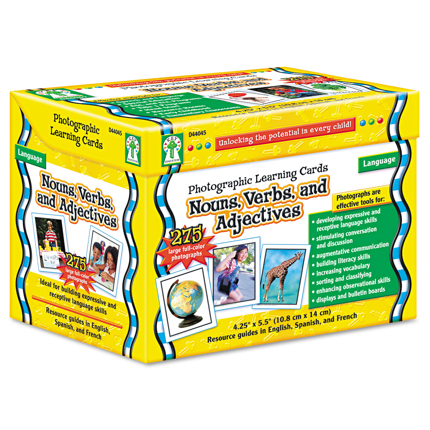 Photographic Learning Cards Boxed Set, Nouns/Verbs/Adjectives, Grades K-12