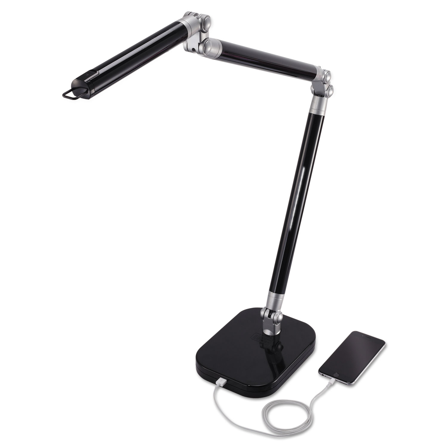 PureOptics SummitFlex Ultra Reach LED Desk Light, 2 Prong, 29 1/2, Black