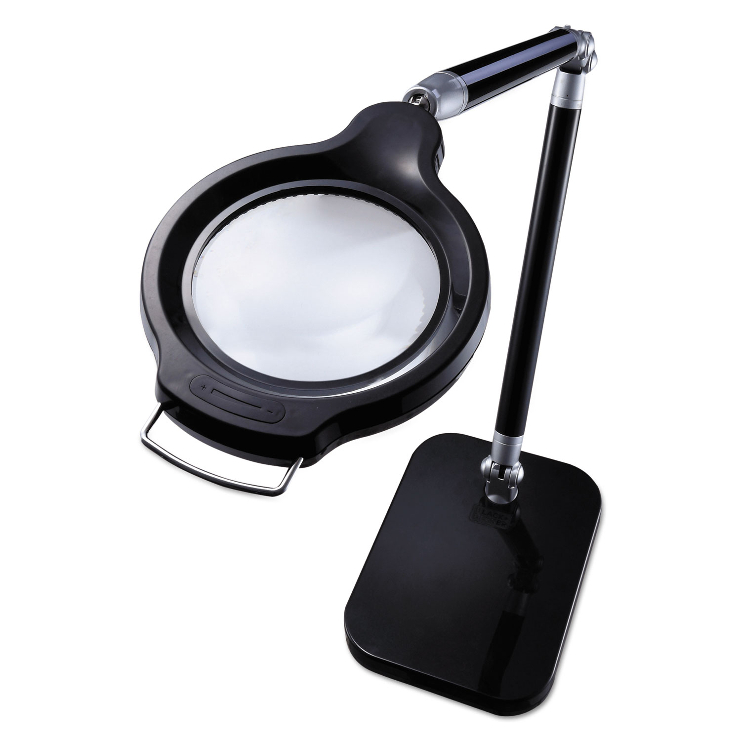 PureOptics Summit Zoom Ultra Reach Magnifier LED Desk Light, 2 Prong, 29, Black