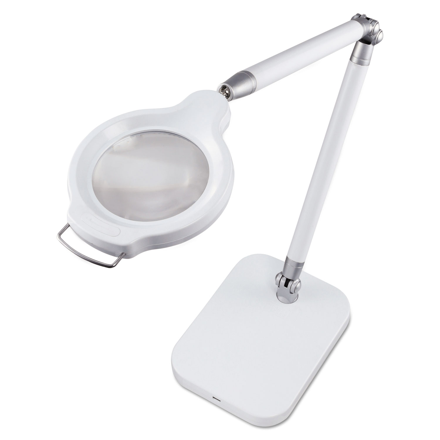 PureOptics Summit Zoom Ultra Reach Magnifier LED Desk Light, 2 Prong, 29, White