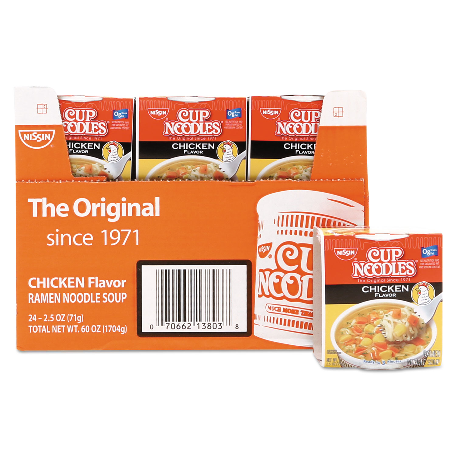 Cup Noodles, Chicken, 2.5 oz Cup, 24 per Carton