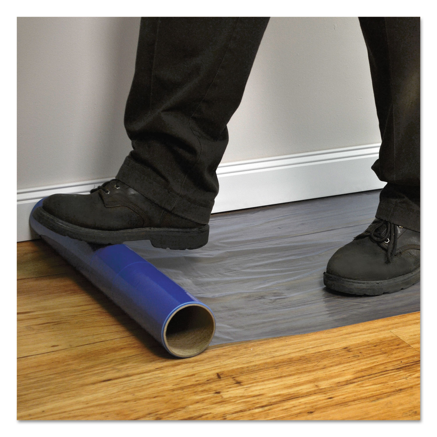 Roll Guard Temporary Floor Protection Film for Hard Floors, 36 x 2400, Blue
