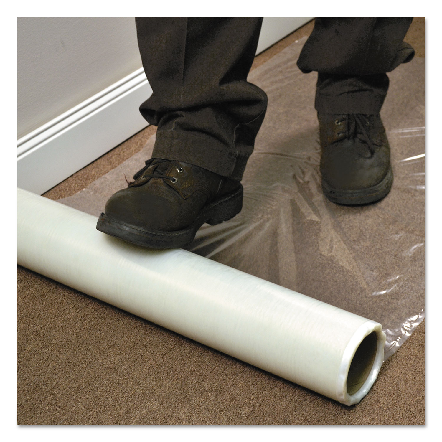  ES Robbins 110024 Roll Guard Temporary Floor Protection Film for Carpet, 36 x 2,400, Clear (ESR110024) 