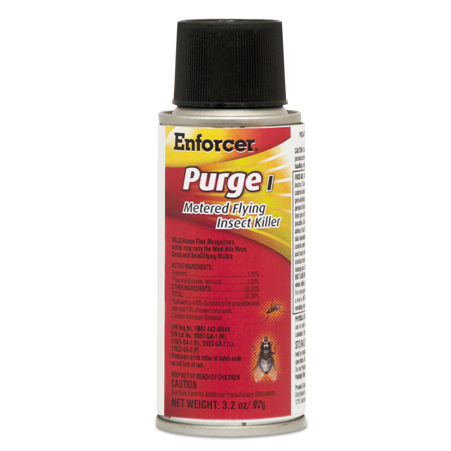 Purge I Micro Metered Flying Insect Killer, 3.2oz Aerosol, Unscented, 6/Carton