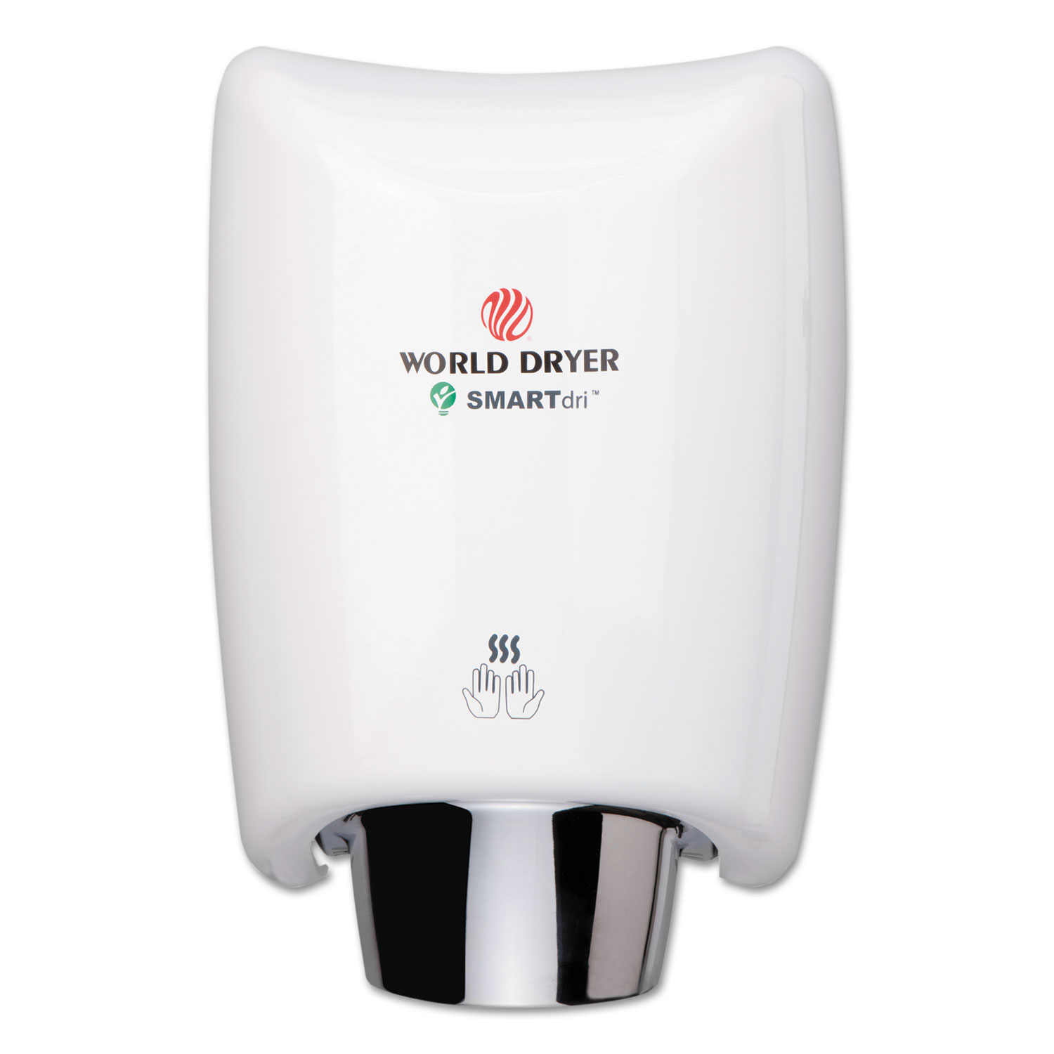  WORLD DRYER K-974A2 SMARTdri Hand Dryer, Aluminum, White (WRLK974A2) 