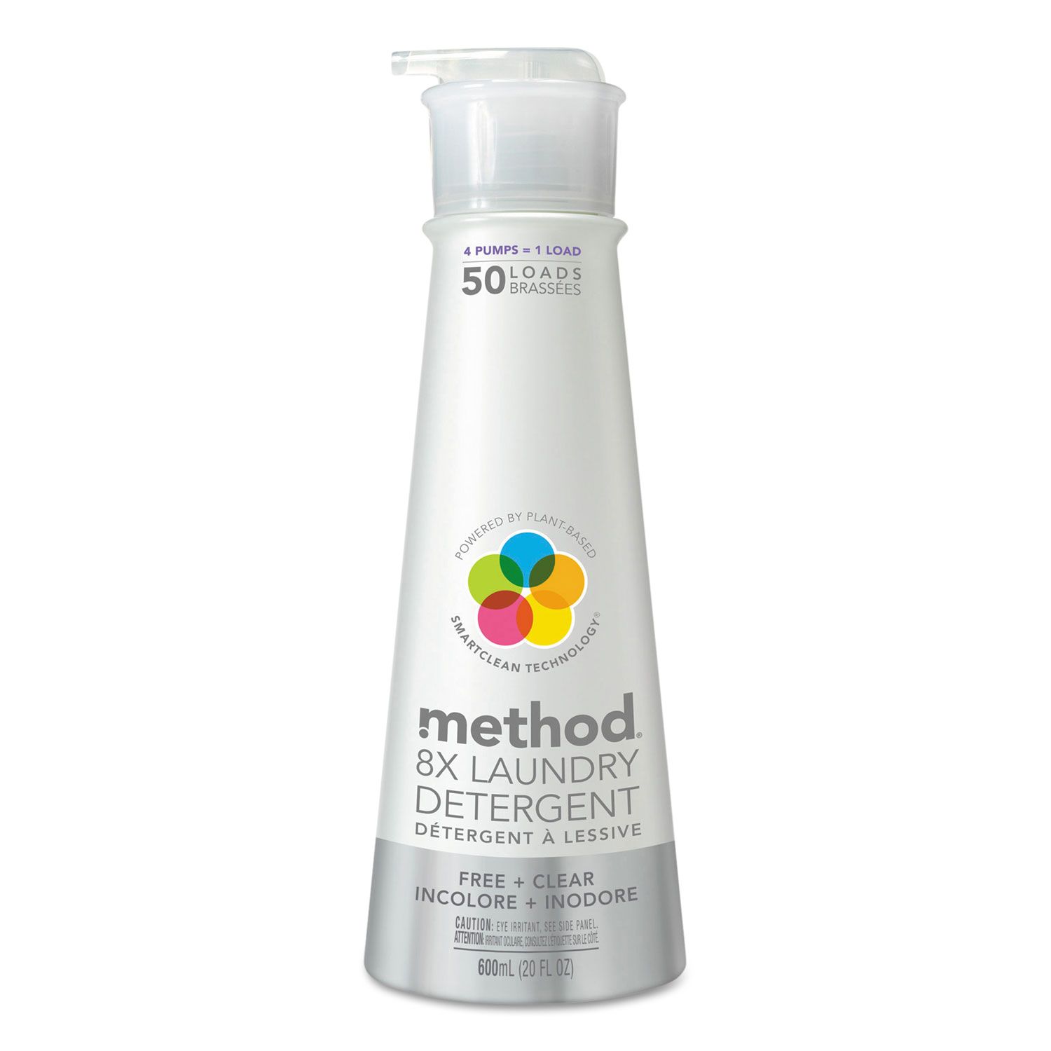  Method 01126CT 8X Laundry Detergent, Free & Clear, 20 oz Bottle, 6/Carton (MTH01126CT) 