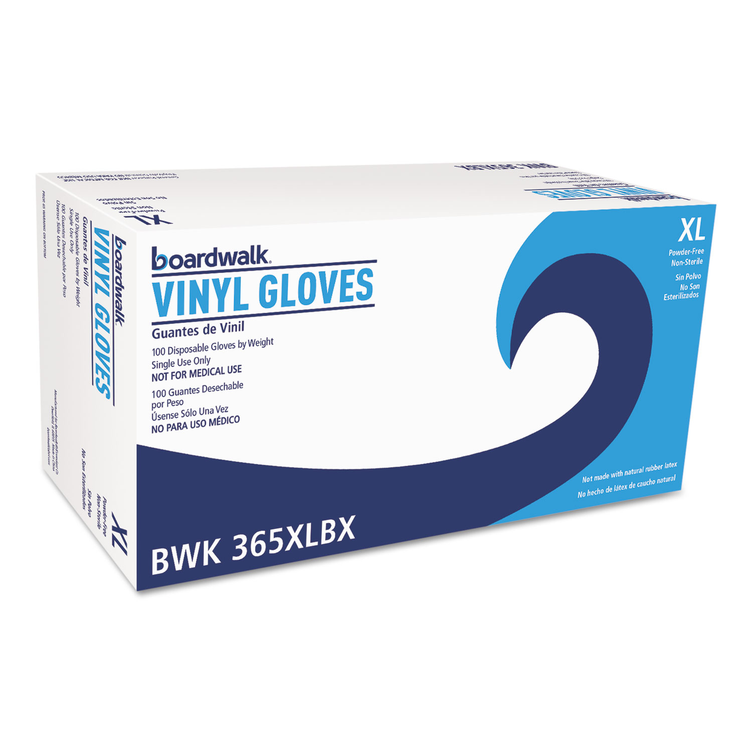  Boardwalk BWK365XLCT General Purpose Vinyl Gloves, Powder/Latex-Free, 2 3/5mil, XLarge, Clear,1000/CT (BWK365XLCT) 