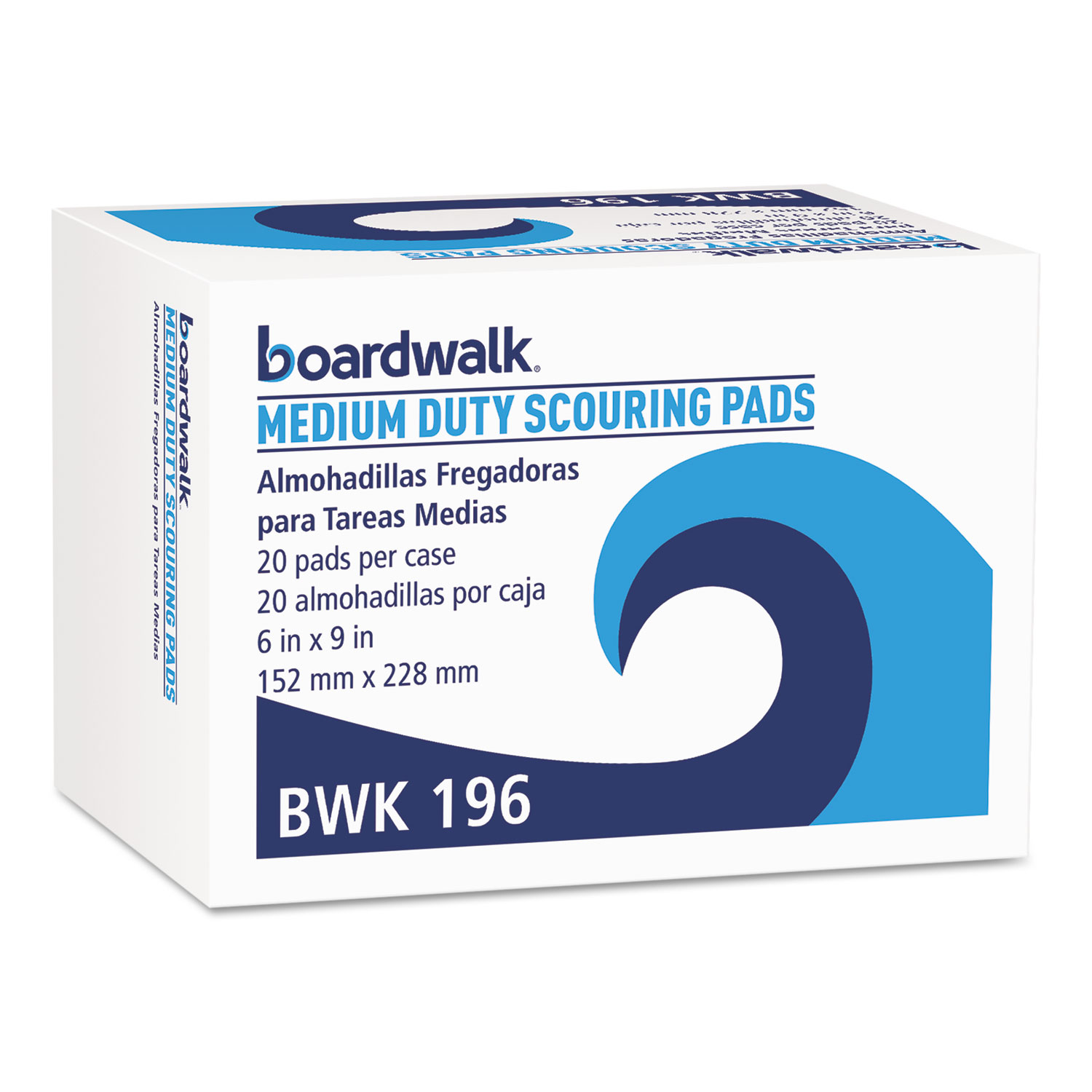  Boardwalk 96BWK GP Medium Duty Scour Pad, Green, 6 x 9, 20/Carton (BWK196) 
