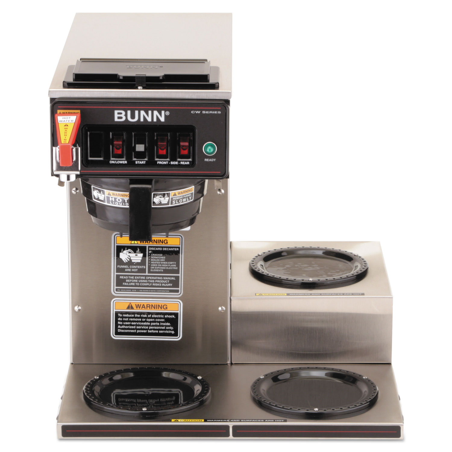 CWTF-3 Three Burner Automatic Coffee Brewer, Stainless Steel, Black
