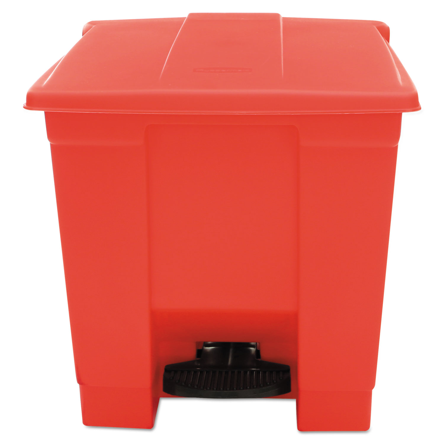  Rubbermaid Commercial 614300RED Indoor Utility Step-On Waste Container, Square, Plastic, 8 gal, Red (RCP6143RED) 