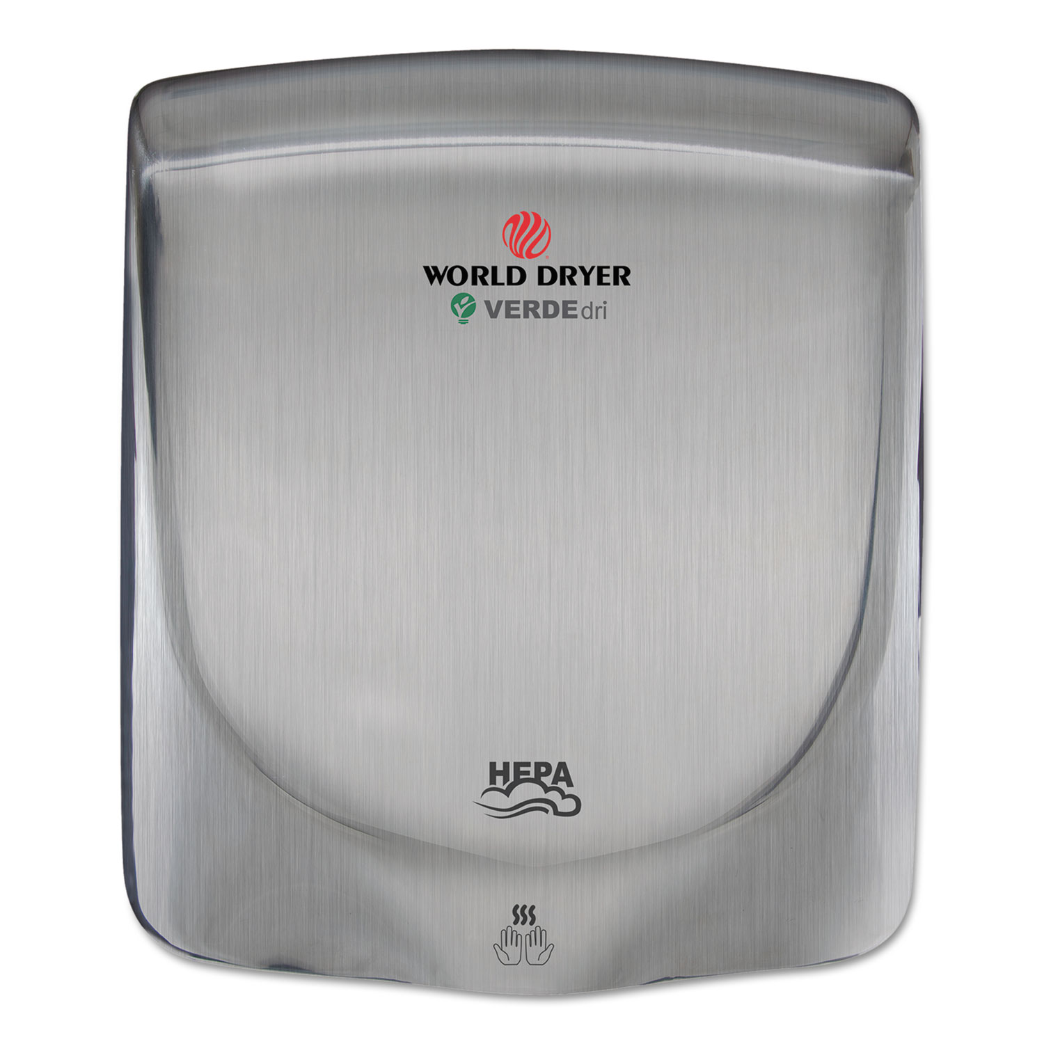  WORLD DRYER Q-973A VERDEdri Hand Dryer, Stainless Steel, Brushed (WRLQ973A) 
