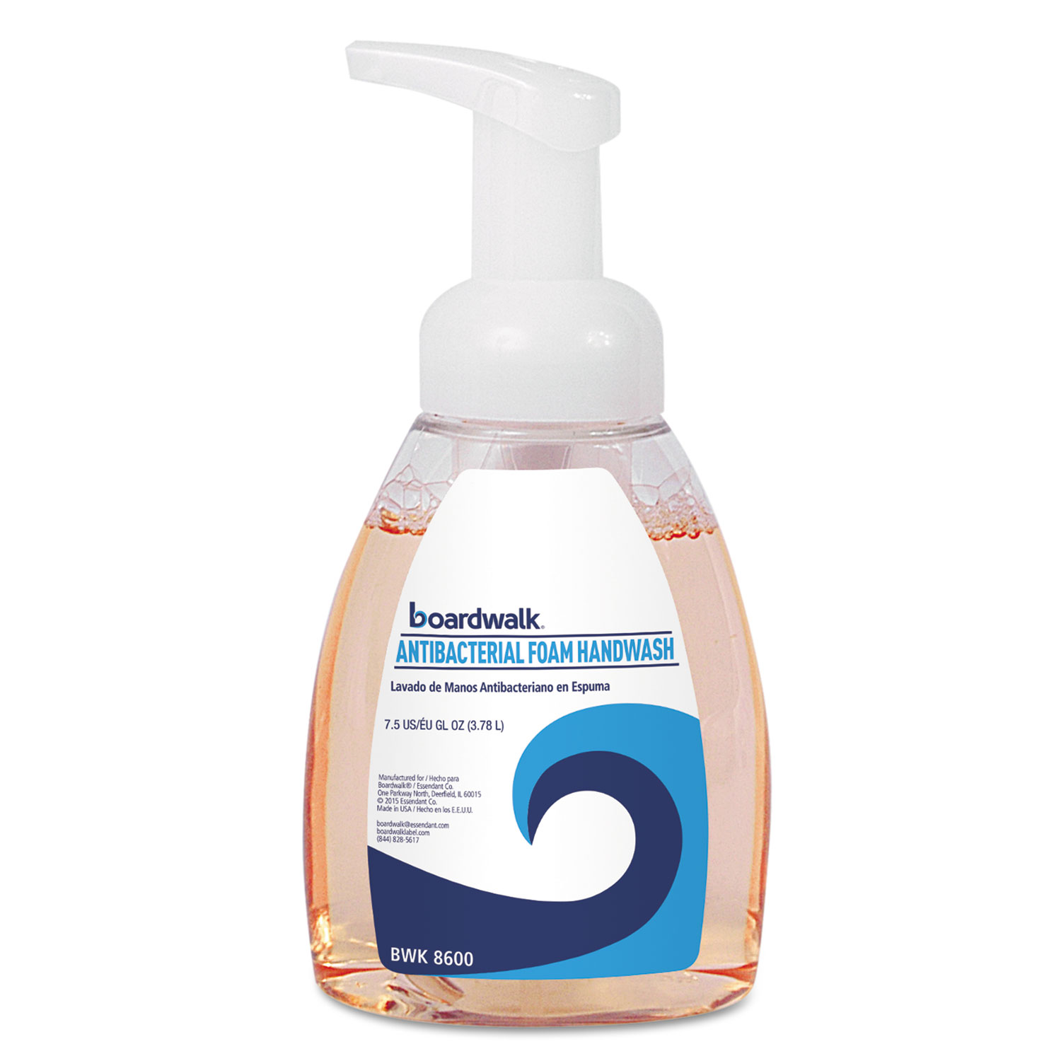  Boardwalk 5710-06-GCE00 Antibacterial Foam Hand Soap, Fruity, 7.5 oz Pump Bottle, 6/Carton (BWK8600) 