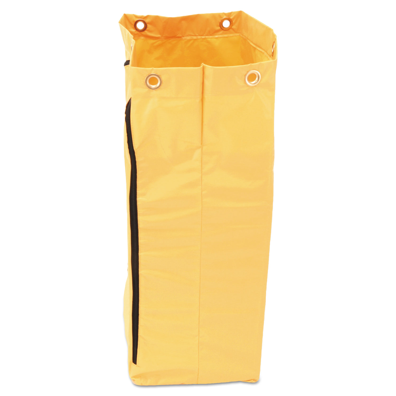Zippered Vinyl Cleaning Cart Bag, 24gal, 17 1/4w x 10 1/2d x 30 1/2h, Yellow