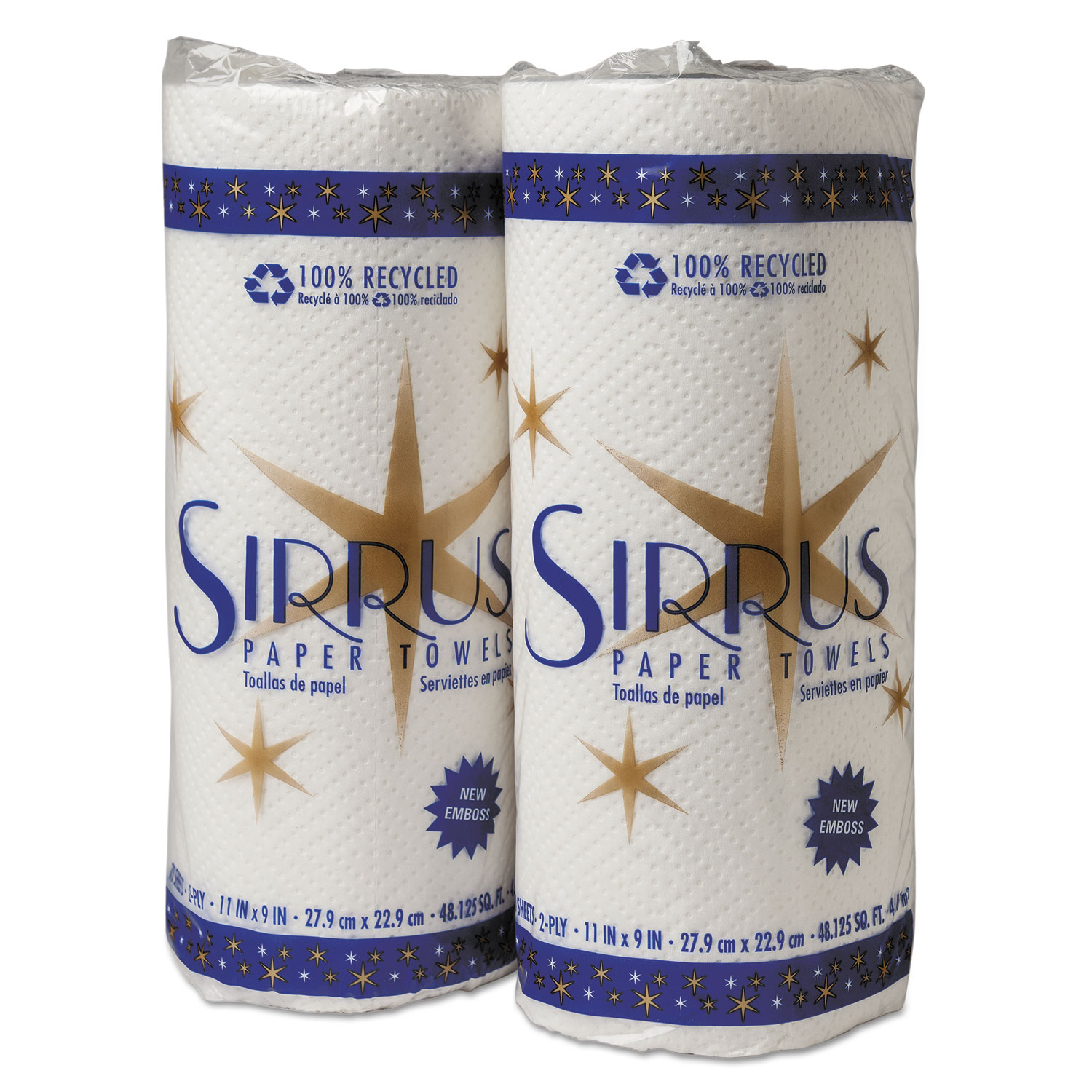 Sirrus Household Roll Towel, White, 70/Roll, 30 Rolls/Carton