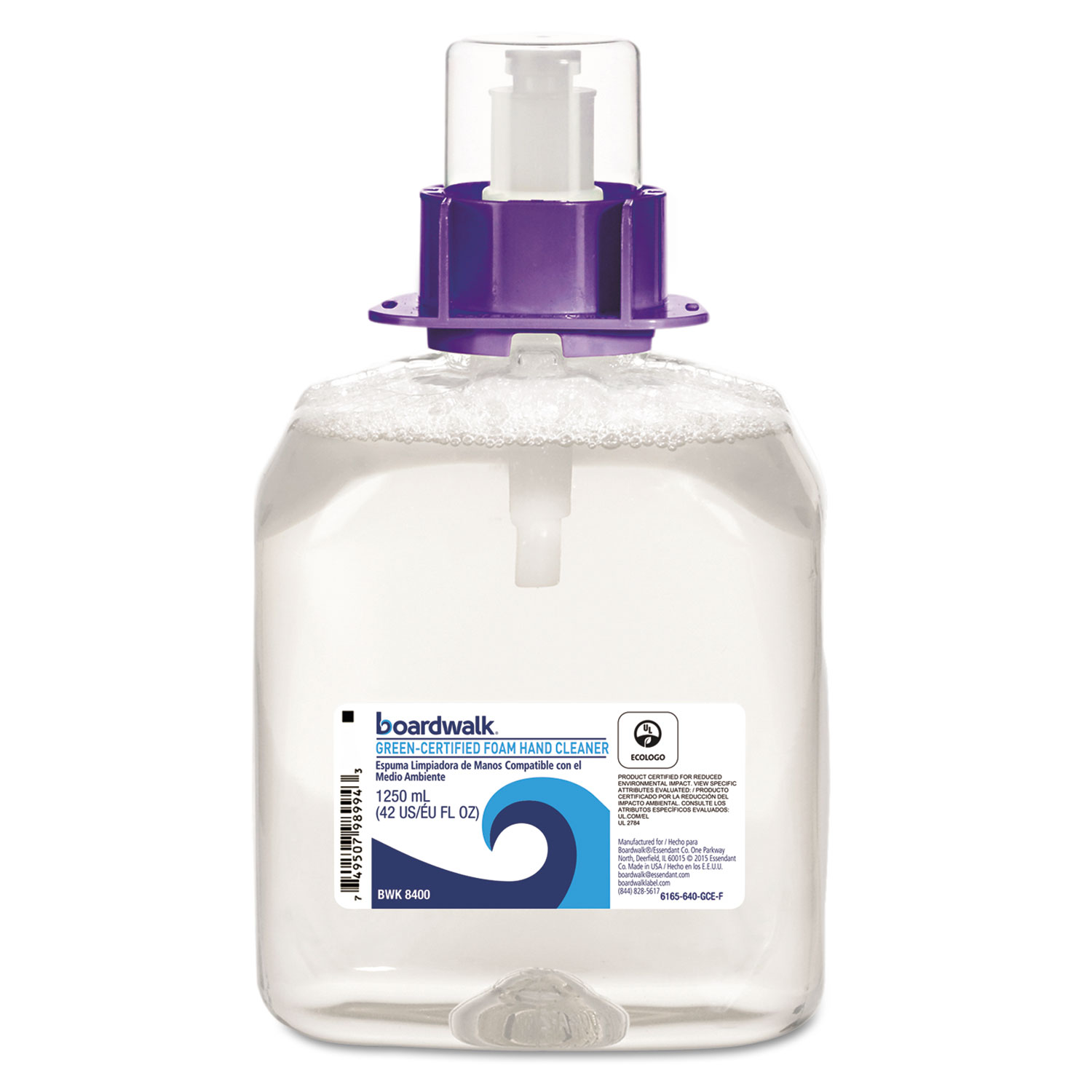  Boardwalk 6165-04-GCE00VL Green Certified Foam Soap, Fragrance Free, 1250 mL Refill, 4/Carton (BWK8400) 