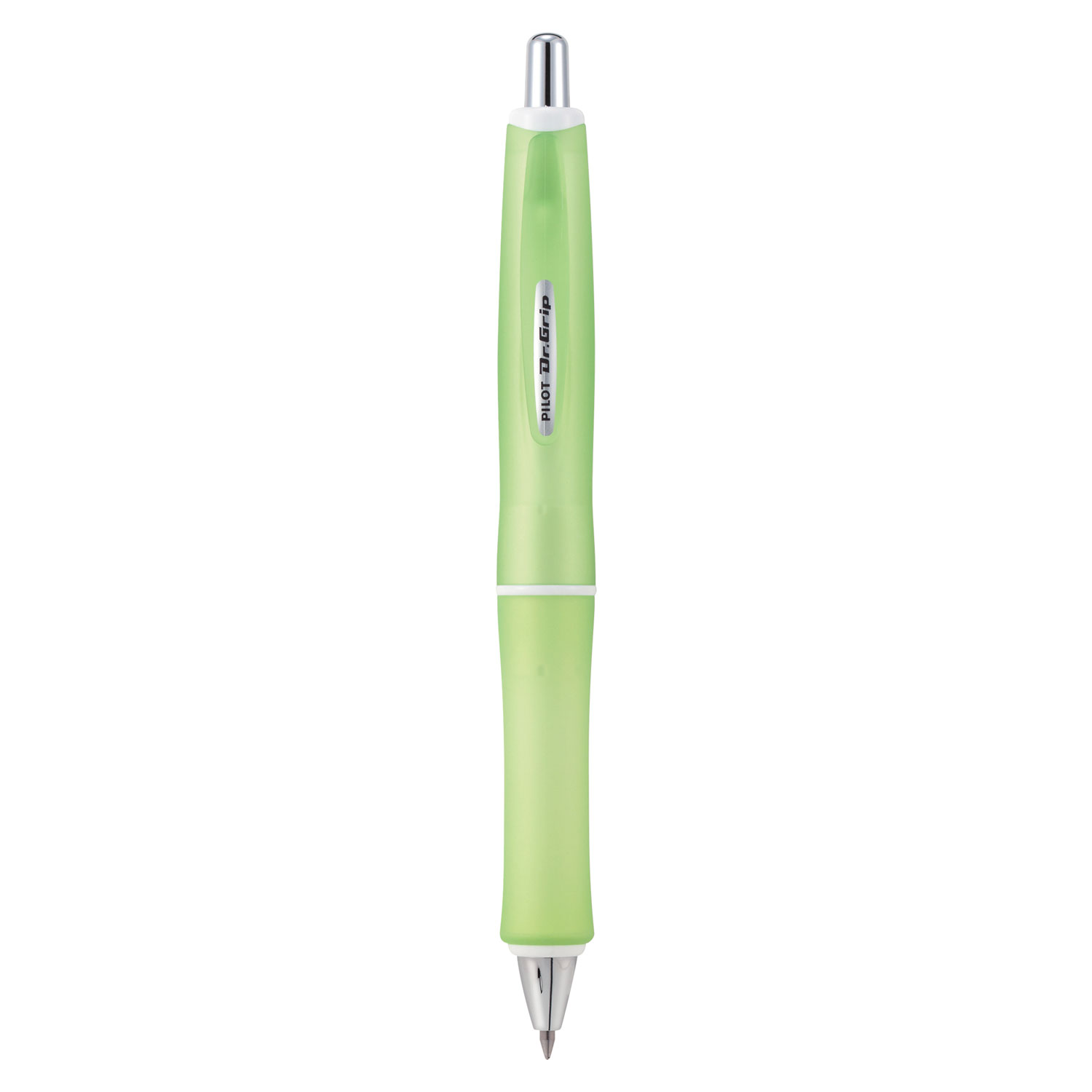 Dr. Grip Frosted Retractable Ballpoint Pen, 1mm, Black Ink, Green Barrel