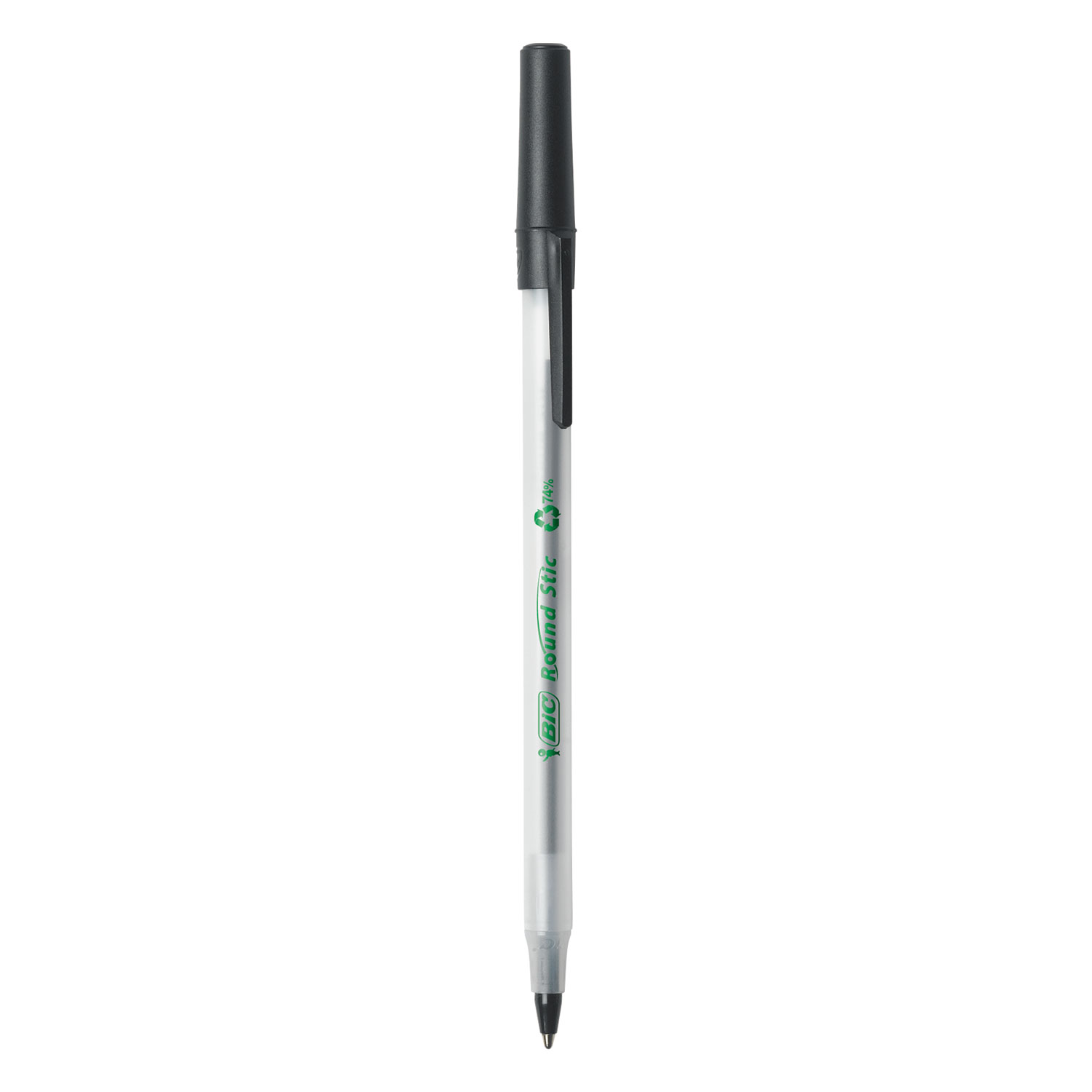 Ecolutions Round Stic Ballpoint Pen, Black Ink, 1mm, Medium, 50/Pack