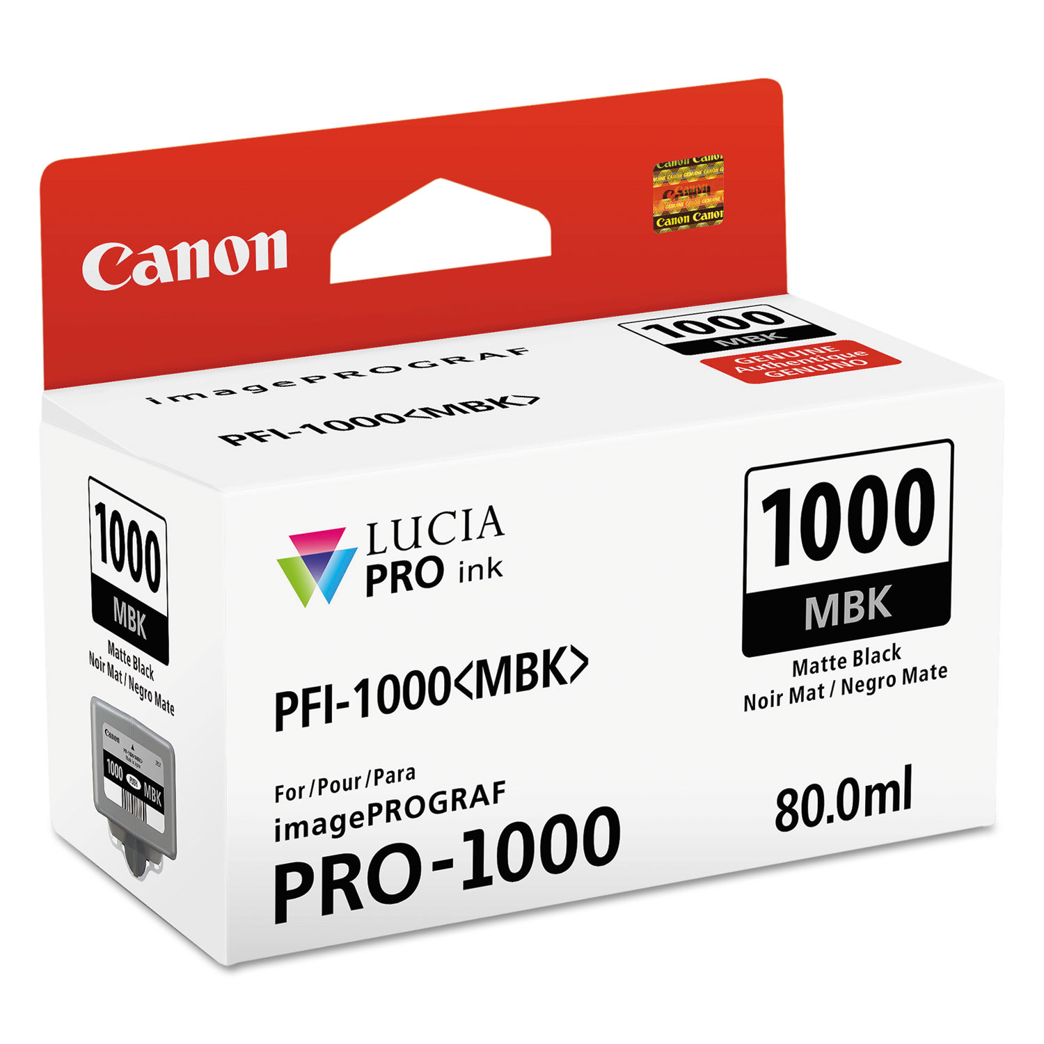  Canon 0545C002 0545C002 (PFI-1000) Lucia Pro Ink, 80 mL, Matte Black (CNM0545C002) 