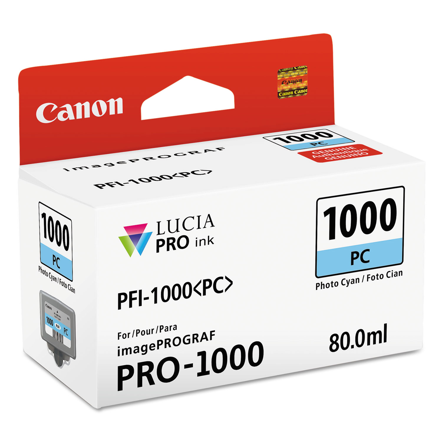  Canon 0550C002 0550C002 (PFI-1000) Lucia Pro Ink, 80 mL, Photo Cyan (CNM0550C002) 