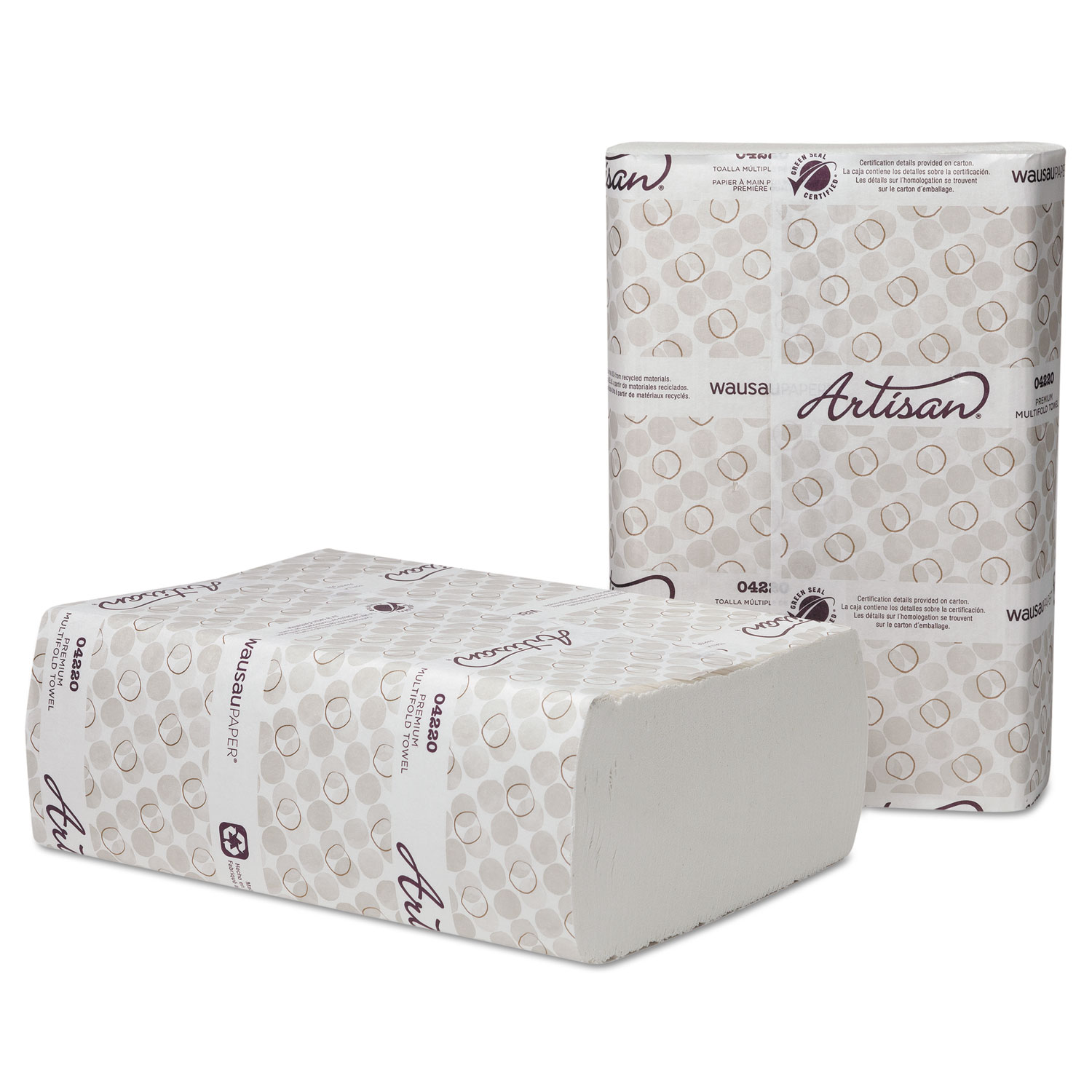 Artisan Folded Towels, Multi-Fold,9 1/8x9 1/2, White, 250/Pack,12 Pack/Carton