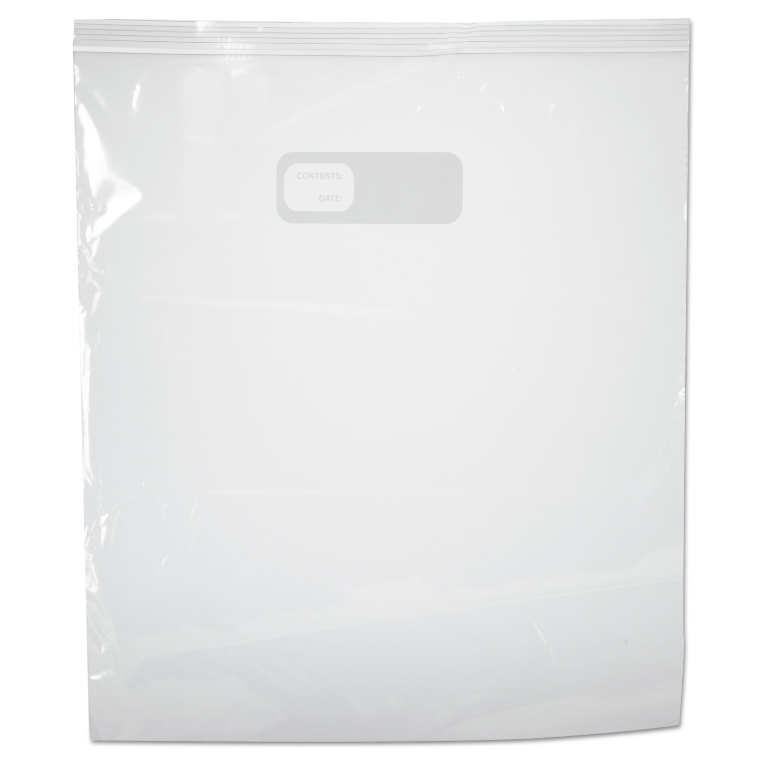 Reclosable Food Storage Bags, 2 Gal, 1.75 mil, Clear, LDPE, 13 x 15, 100/Box