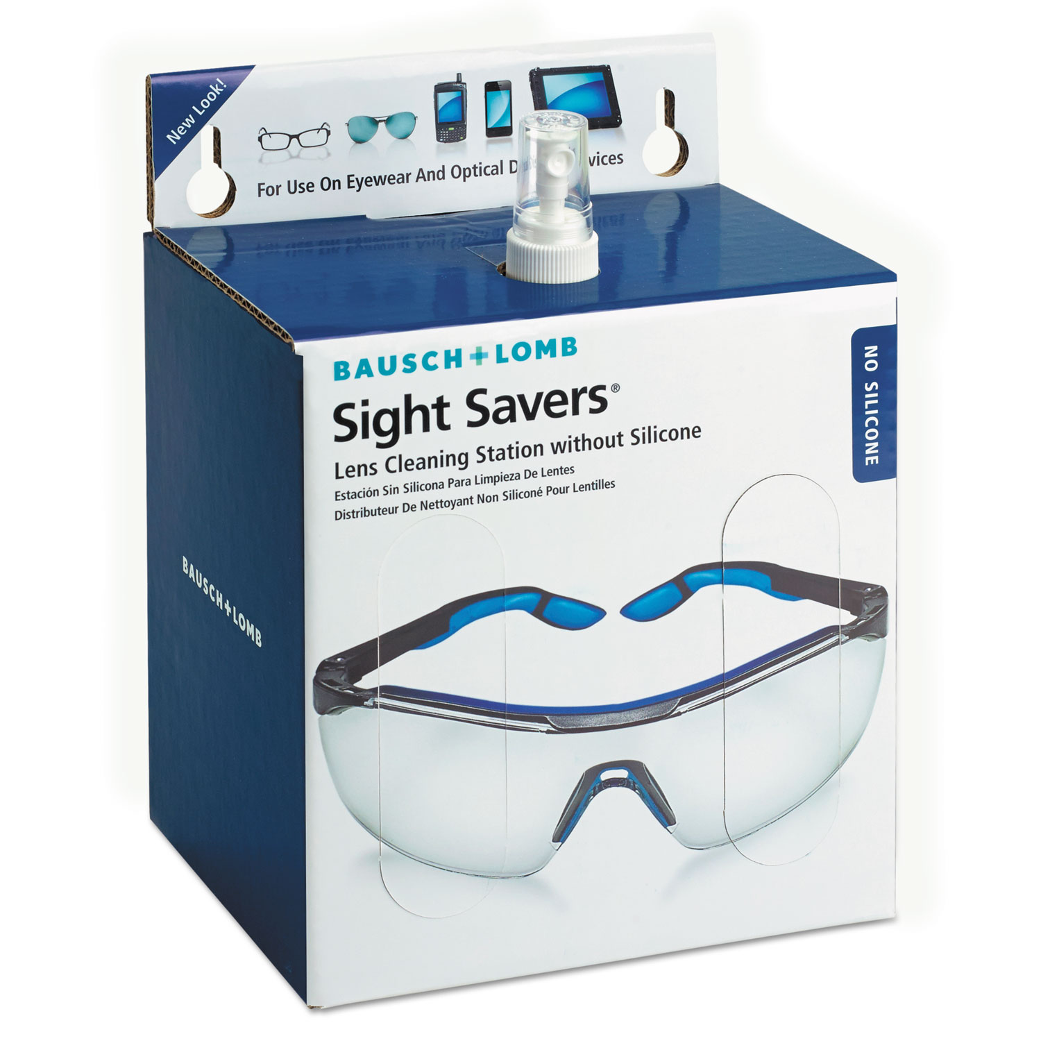 Sight Savers Non-Silicone Lens Cleaning Station, 16oz Pump Bottle, 1520 Tissues