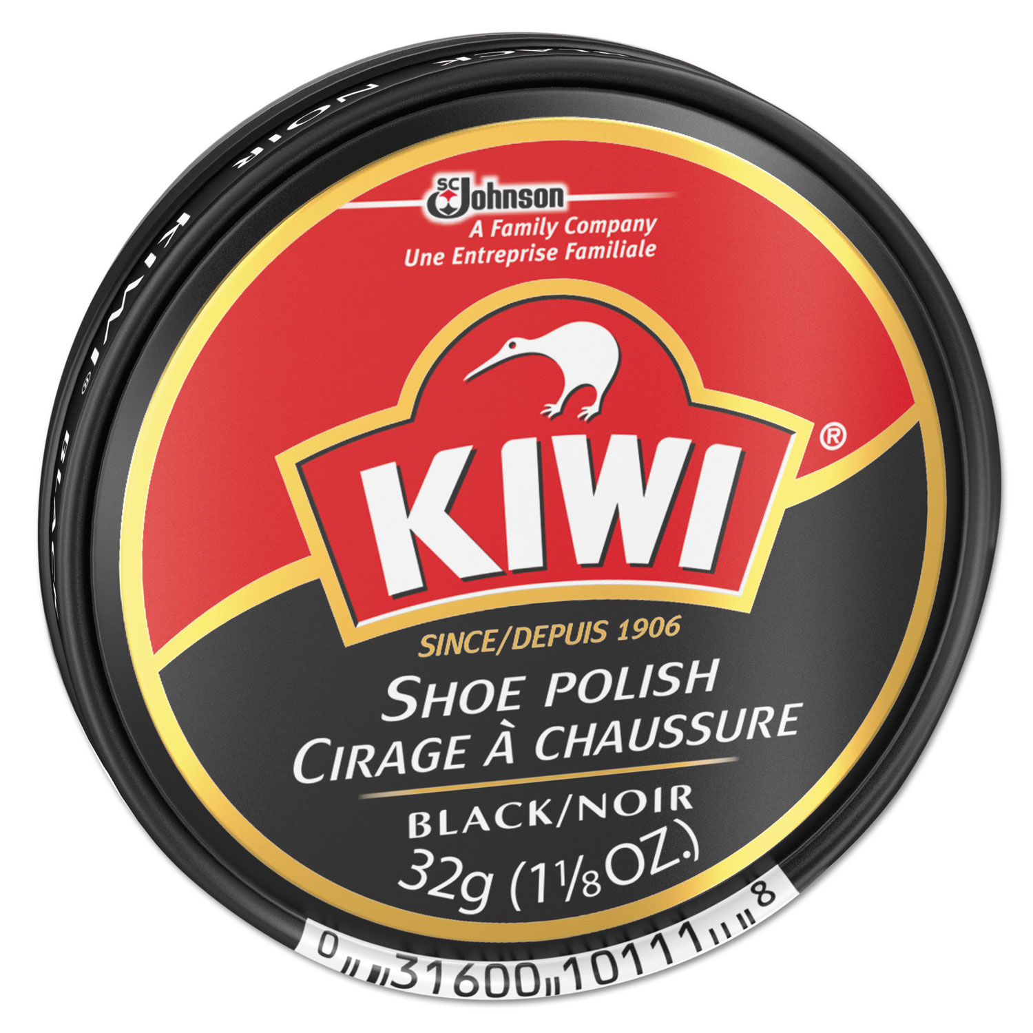 Black Shoe Polish, 32 g Tin, 144/Carton