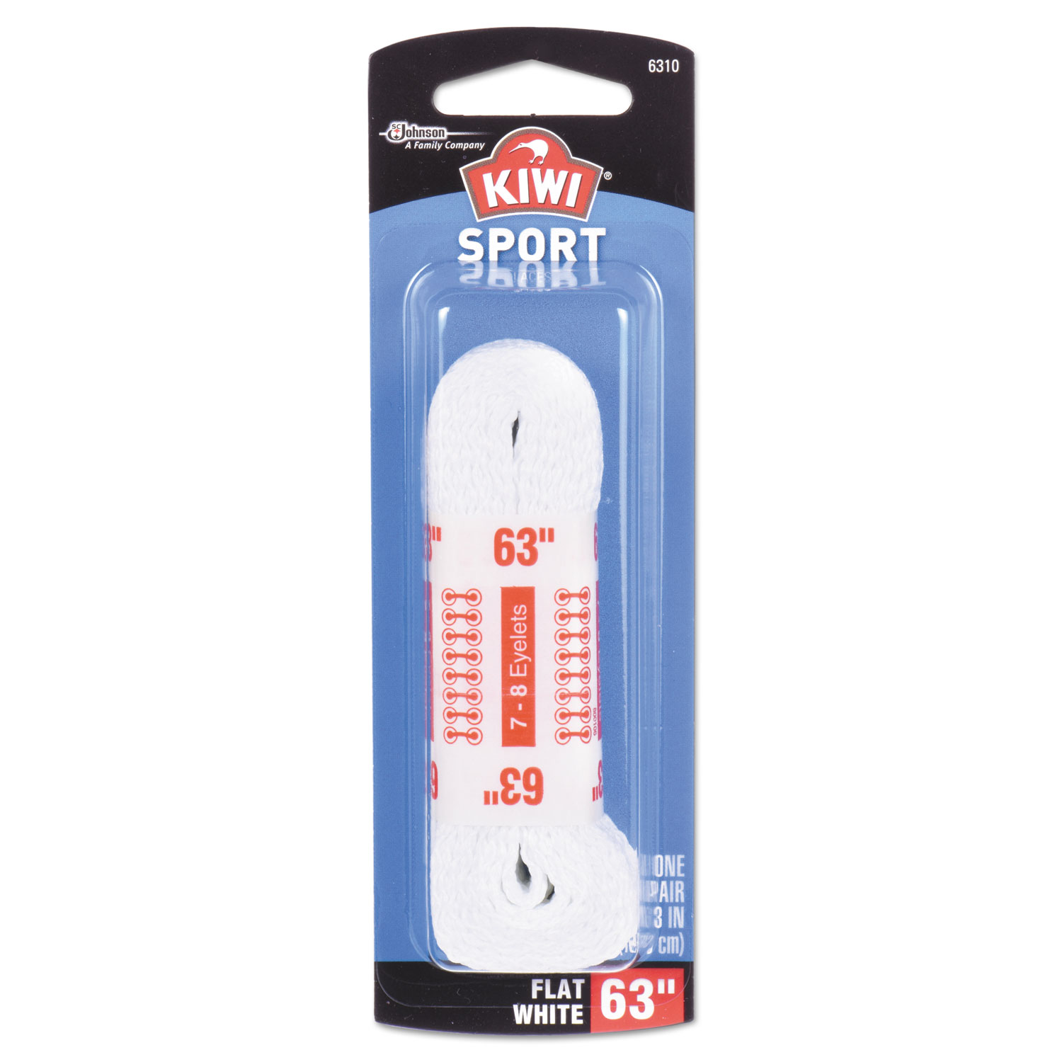 Flat Sport Laces, White, 63 in., 48/Carton