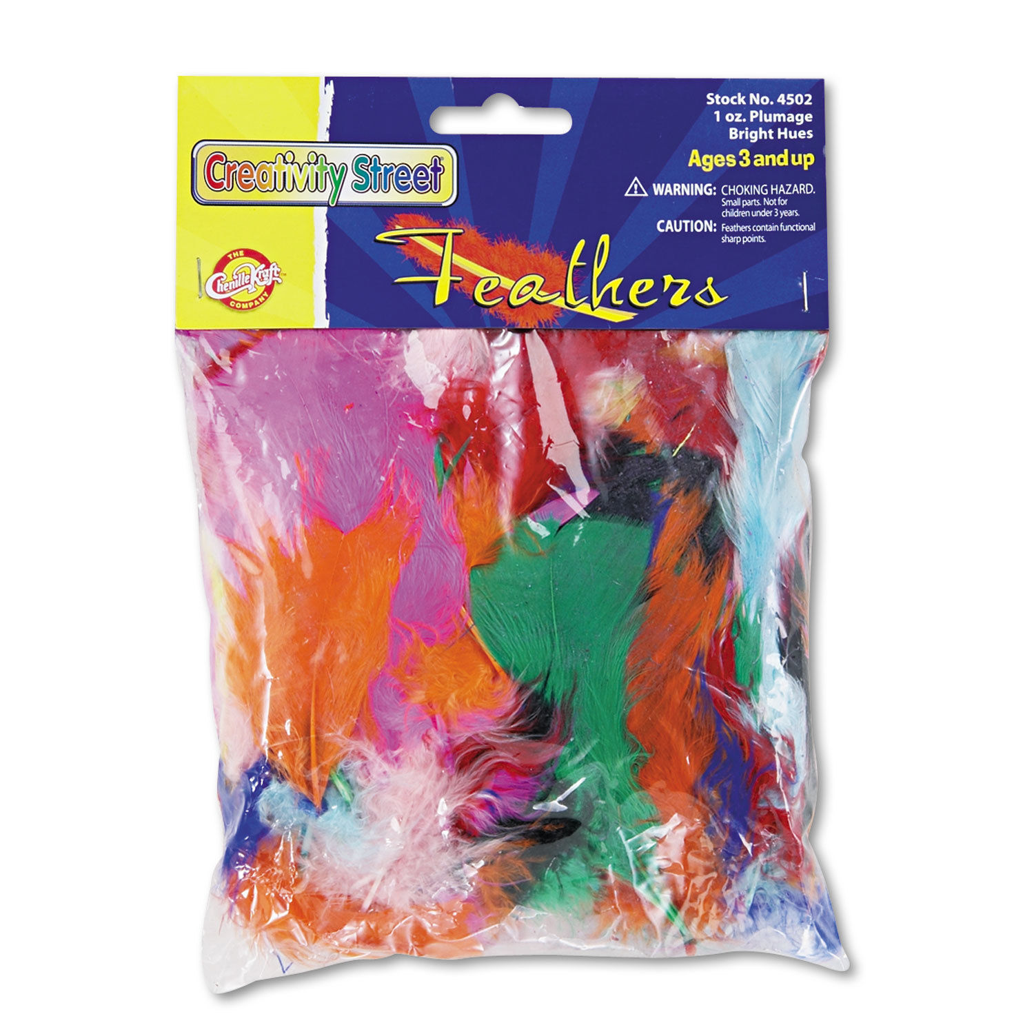  Creativity Street 4502 Bright Hues Feather Assortment, Bright Colors, 1 oz Pack (CKC4502) 