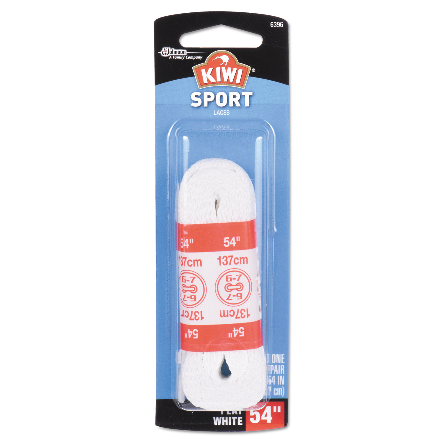 Flat Sport Laces, White, 54 in., 48/Carton