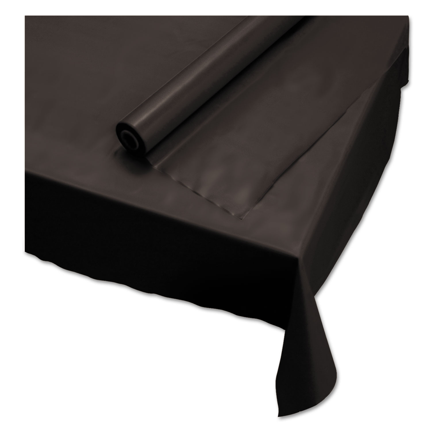 Plastic Roll Tablecover, 40 x 100 ft, Black