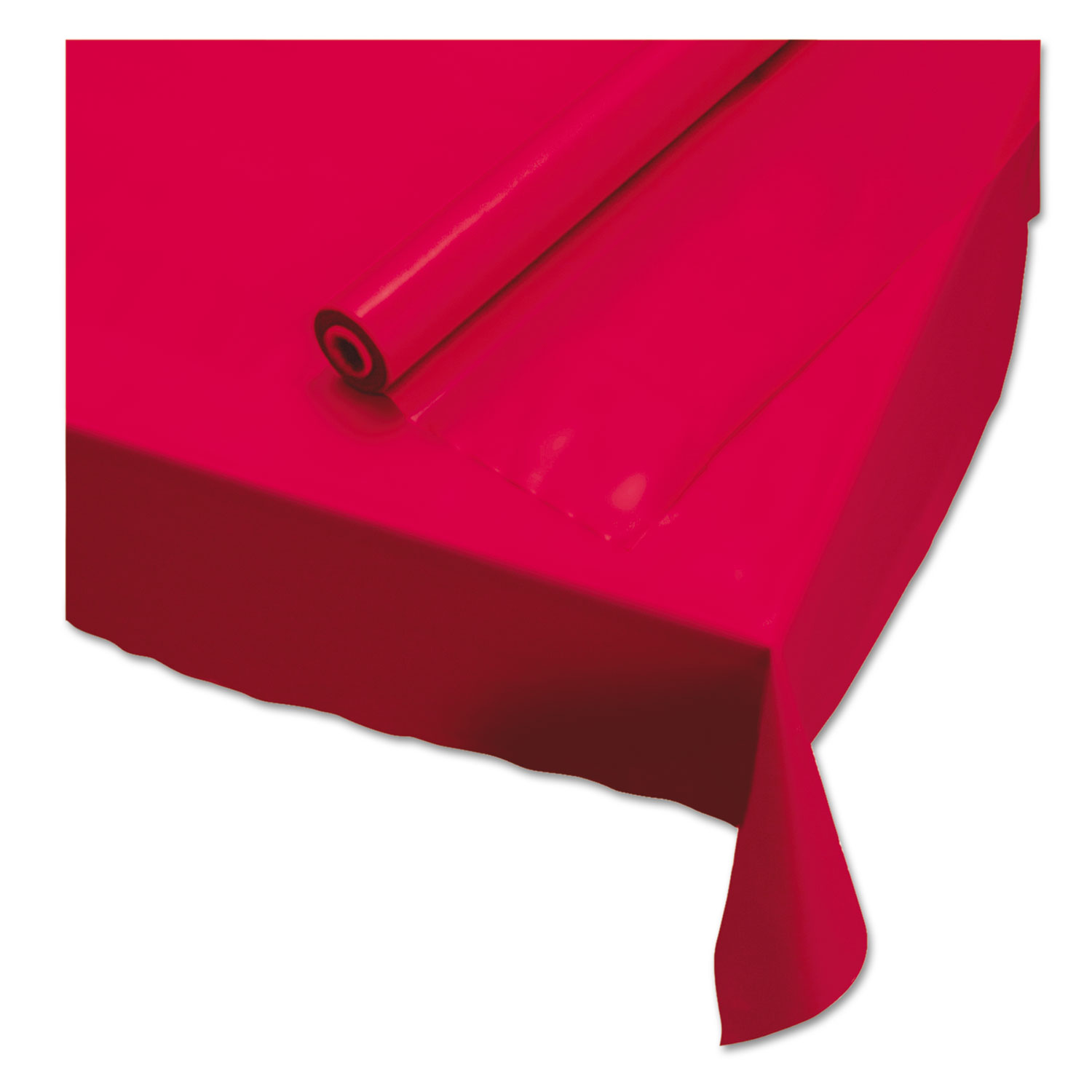 Plastic Roll Tablecover, 40 x 100 ft, Red