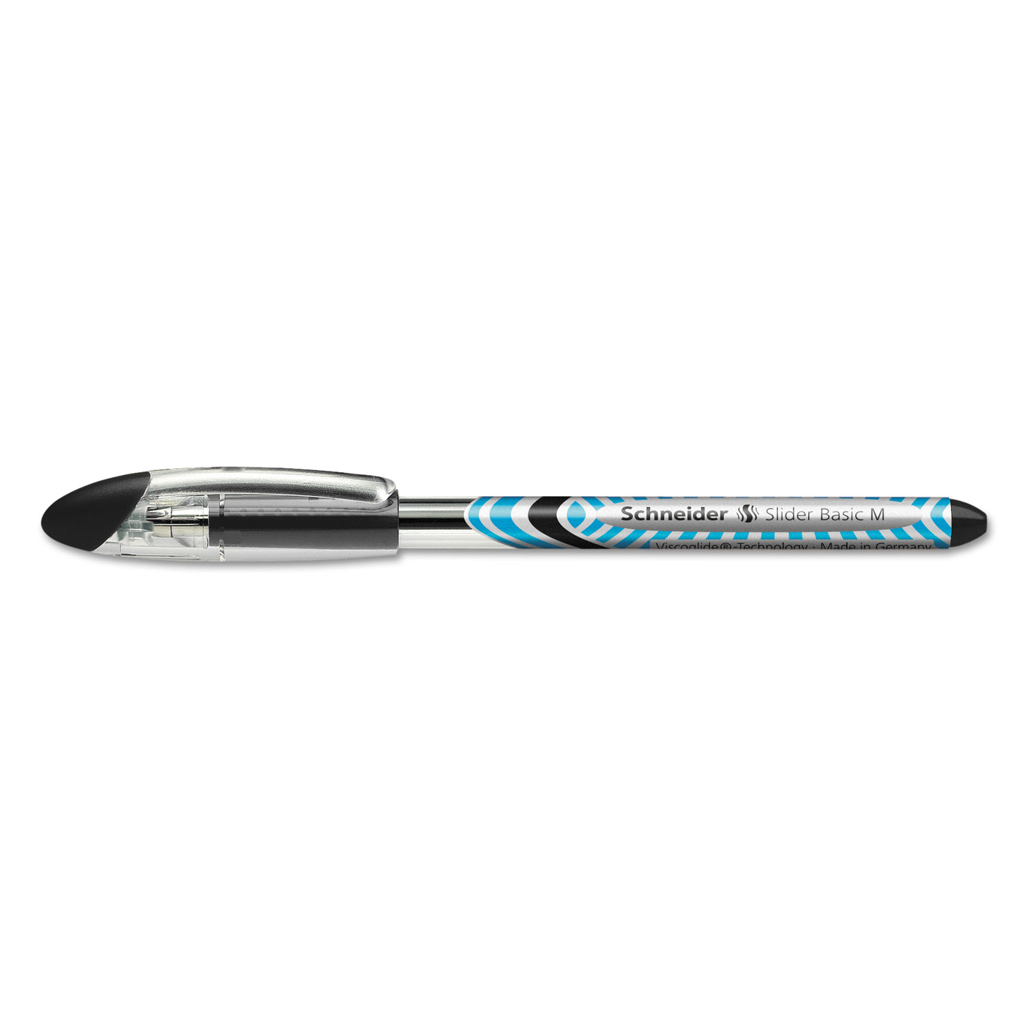  Stride 151101 Schneider Slider Stick Ballpoint Pen, 0.8mm, Black Ink, Blue/Silver/Black Barrel, 10/Box (STW151101) 