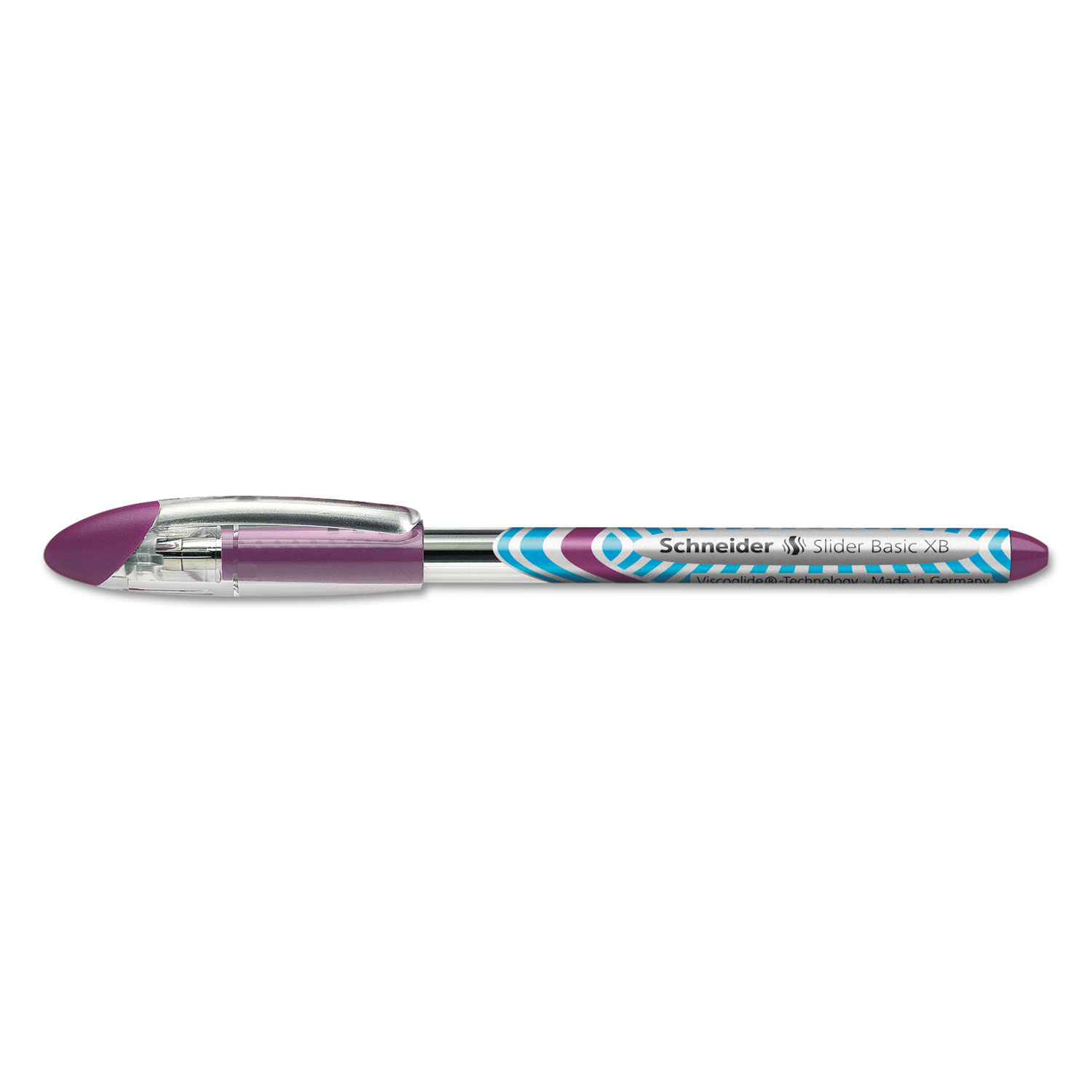  Stride 151208 Schneider Slider Stick Ballpoint Pen, 1.4mm, Purple Ink, Purple/Silver Barrel (STW151208) 