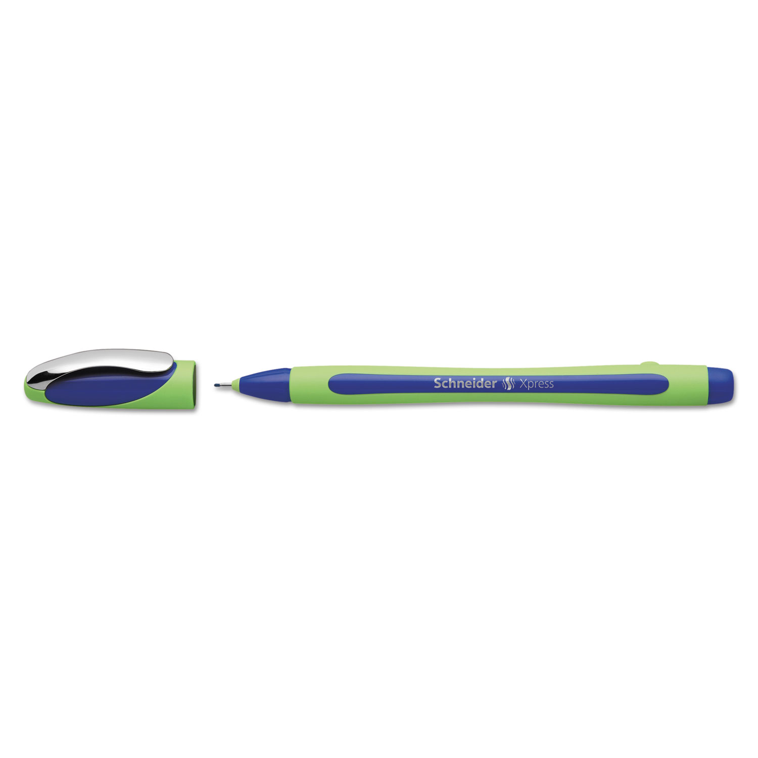 Schneider Xpress Fineliner Pen, 0.8mm, Needle Tip, Blue, 10/Box