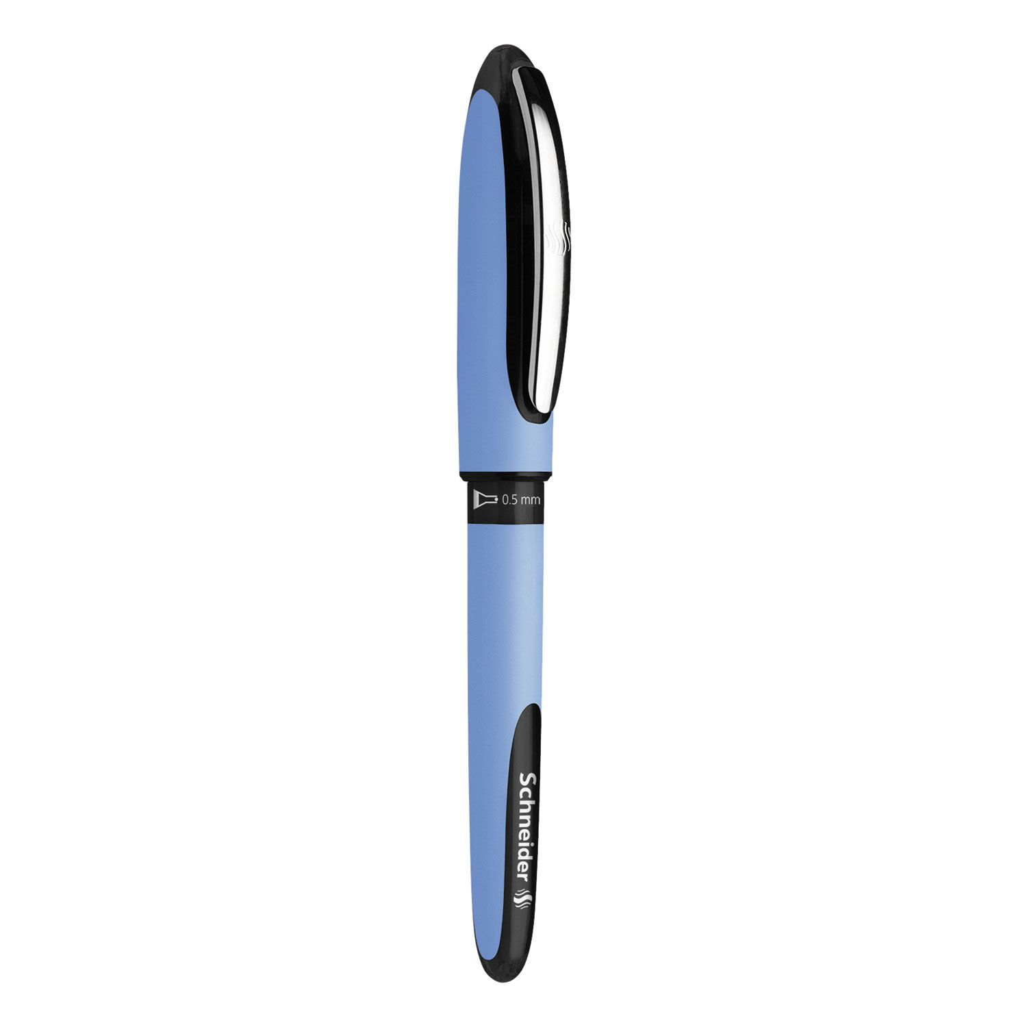 Schneider® Schneider One Hybrid Stick Roller Ball Pen, 0.5mm, Black Ink, Blue Barrel, 10/Box