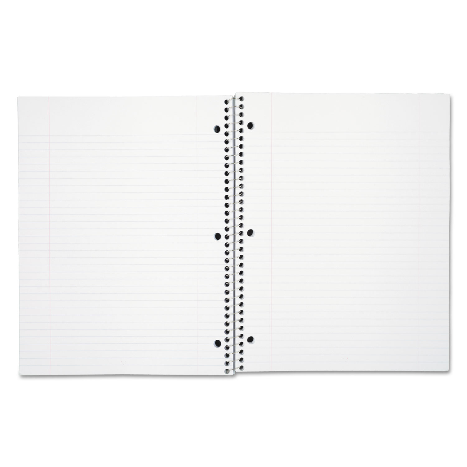 Spiral Bound Notebook, Perforated, College Rule, 11 x 8, White, 200 Sheets