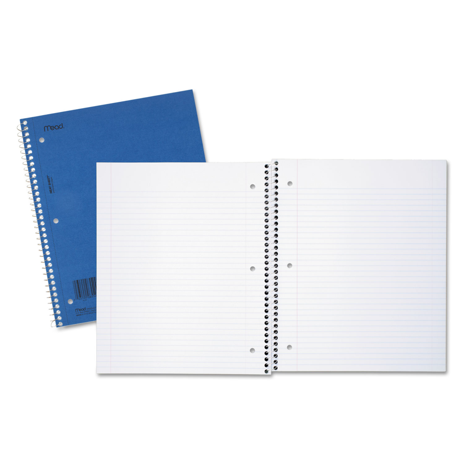 DuraPress Cover Notebook, College Rule, 11 x 8 1/2, White, 50 Sheets