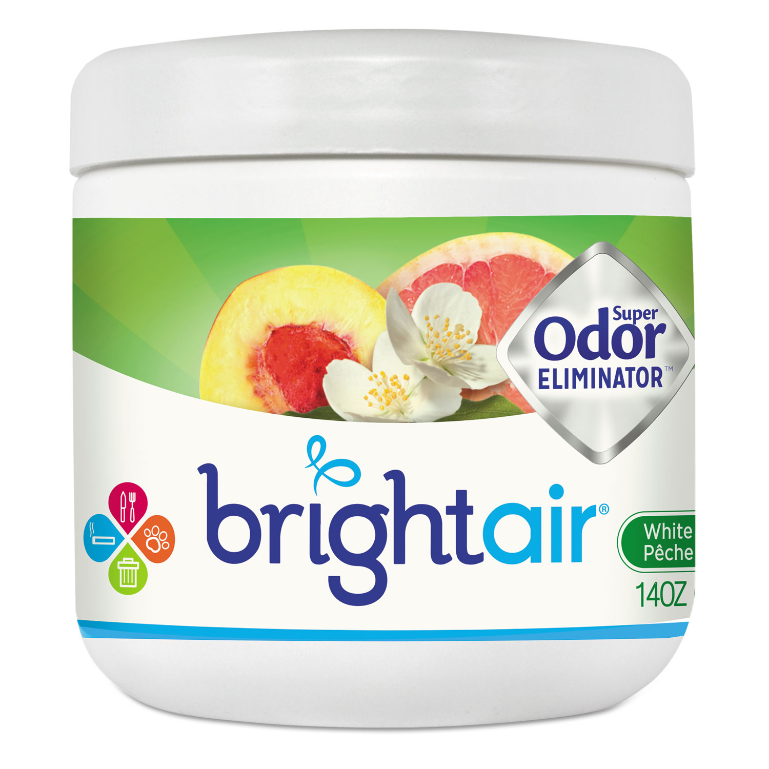  BRIGHT Air 900133 Super Odor Eliminator, White Peach and Citrus, 14 oz (BRI900133) 