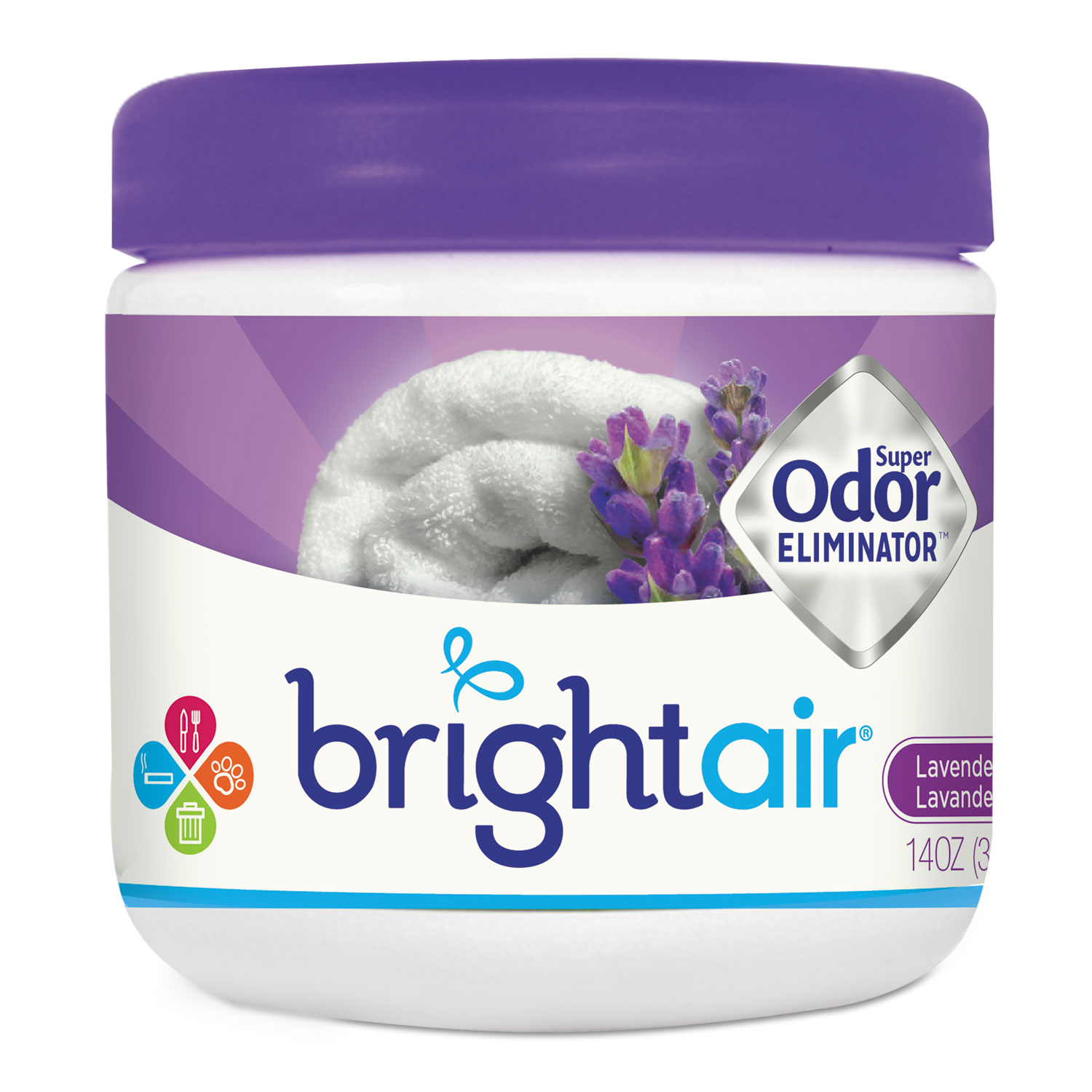  BRIGHT Air 900014 Super Odor Eliminator, Lavender and Fresh Linen, Purple, 14 oz (BRI900014) 