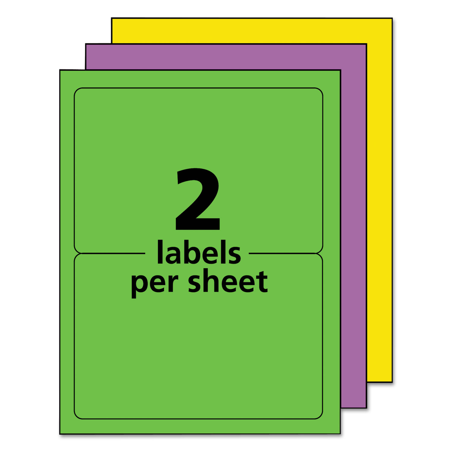 Neon Shipping Label, Laser, 5 1/2 x 8 1/2, Neon Assorted, 200/Box