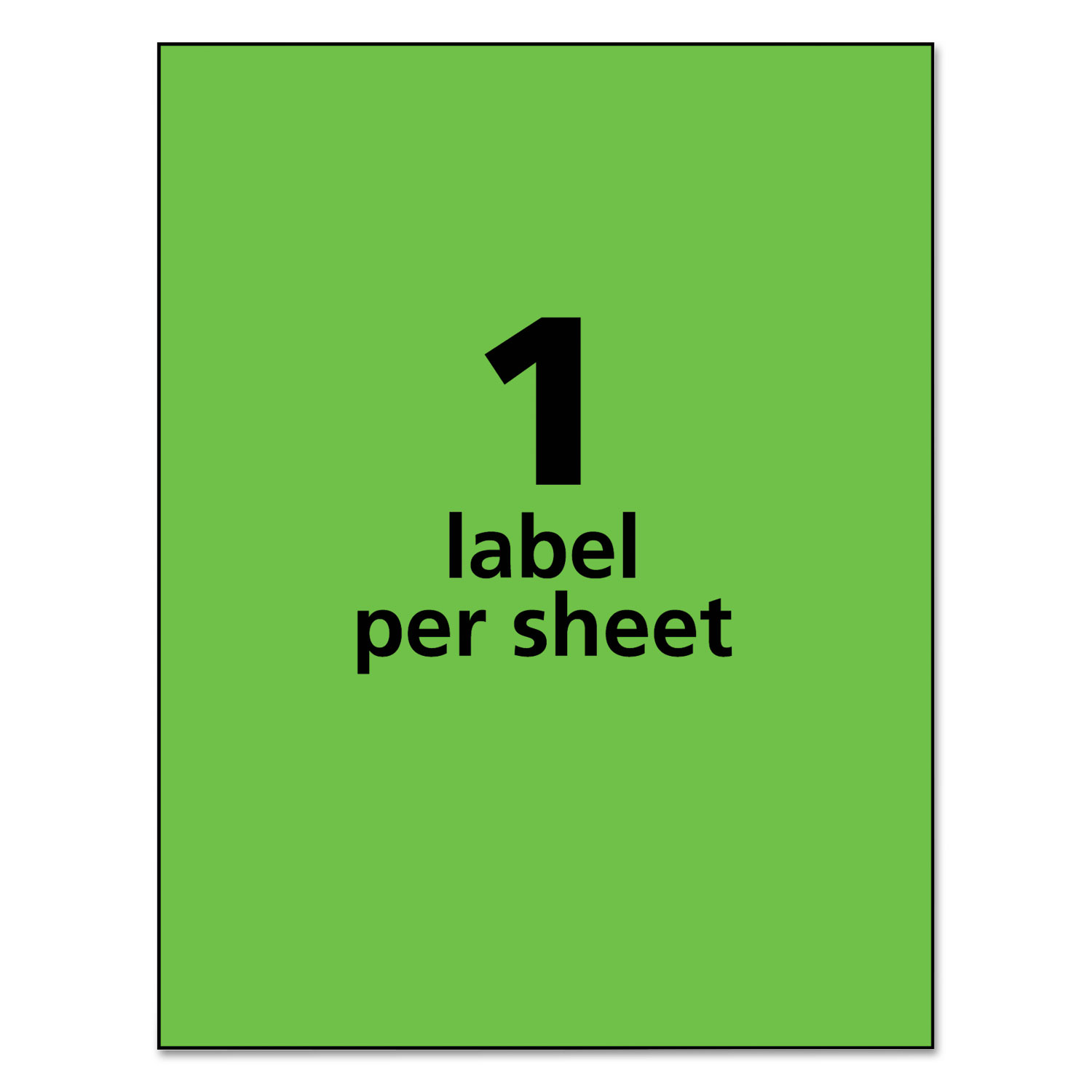 Neon Shipping Label, Laser, 8 1/2 x 11, Neon Green, 100/Box