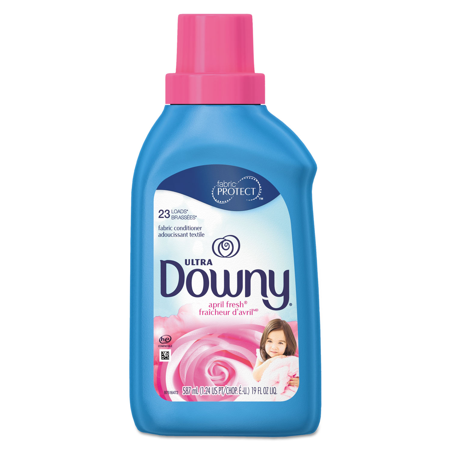  Downy 20930 Liquid Fabric Softener, Concentrated, April Fresh, 19 oz Bottle, 6/Carton (PGC20930) 
