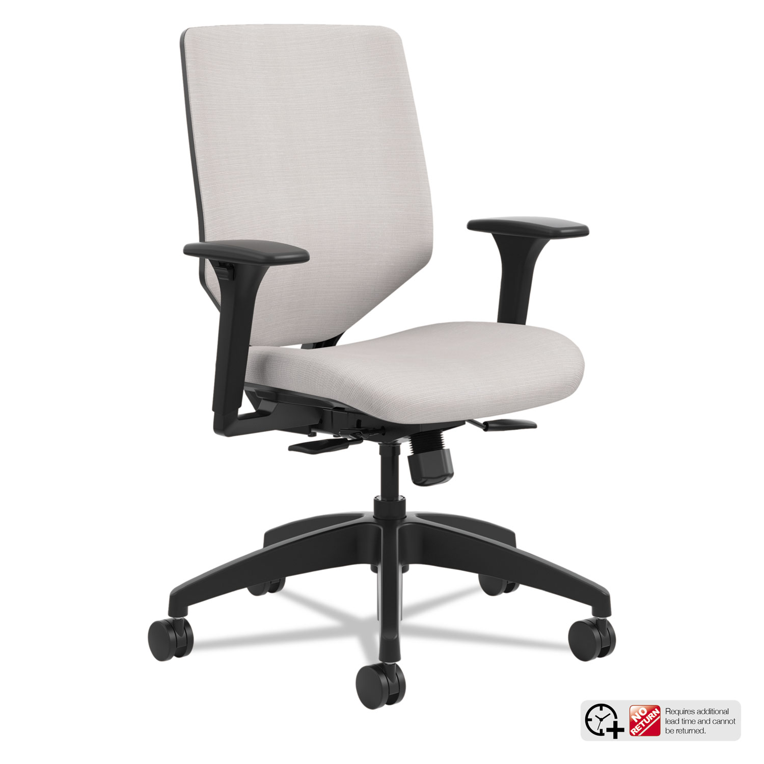  HON SVU1ACLC19TK Solve Series Upholstered Back Task Chair, Supports up to 300 lbs., Sterling Seat/Sterling Back, Black Base (HONSVU1ACLC19TK) 